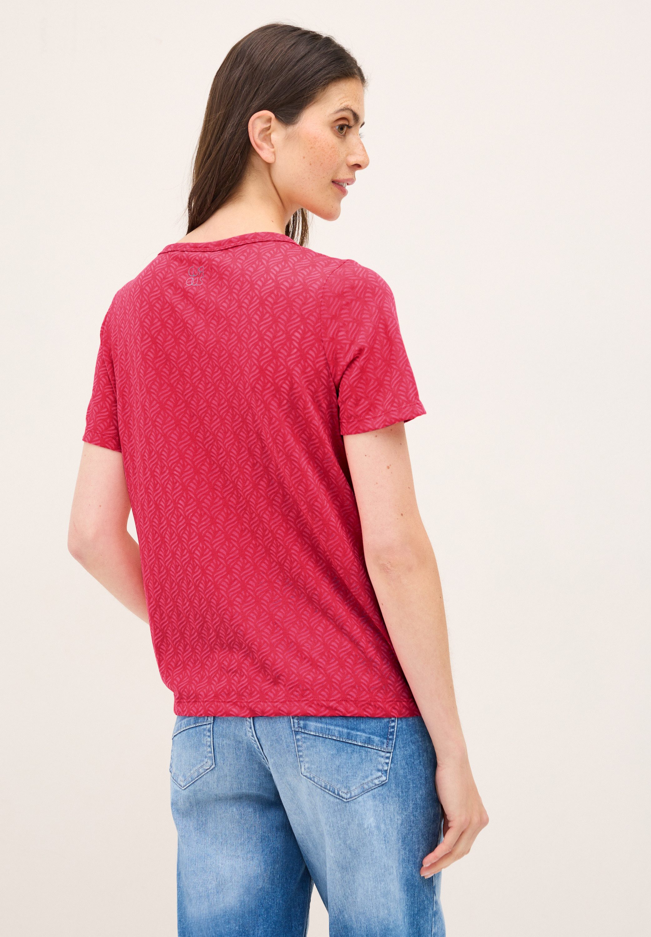 CECIL T-Shirt in Ausbrenner-Optik mit Wording