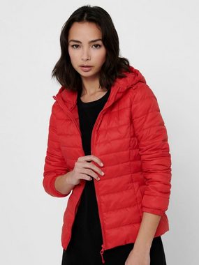 ONLY Blouson Leichte Slim Steppjacke ONLTAHOE Herbst Übergangsjacke mit Kapuze 3761 in Rot