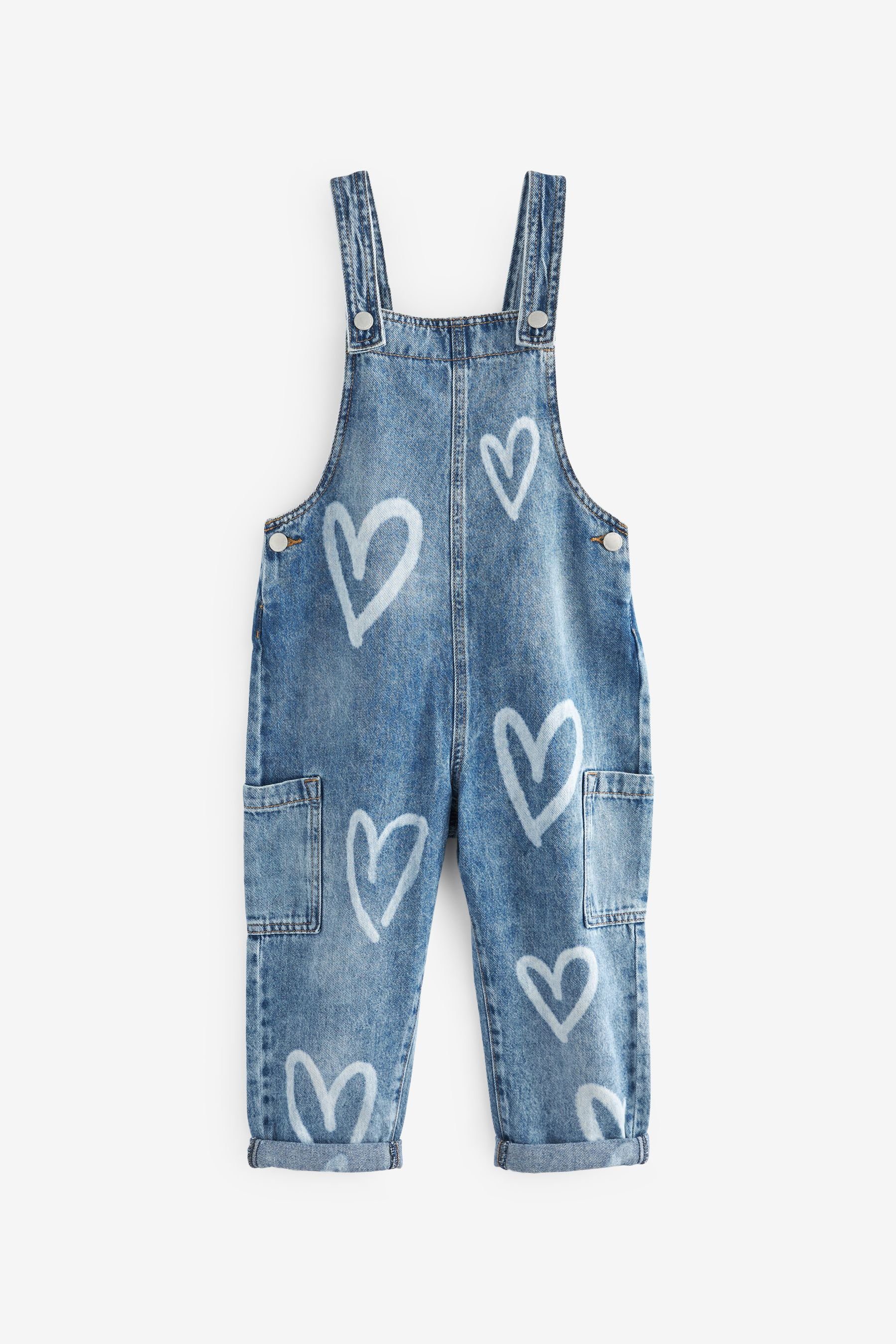 Next Latzhose Mom-Latzhose (1-tlg) Denim Heart Print