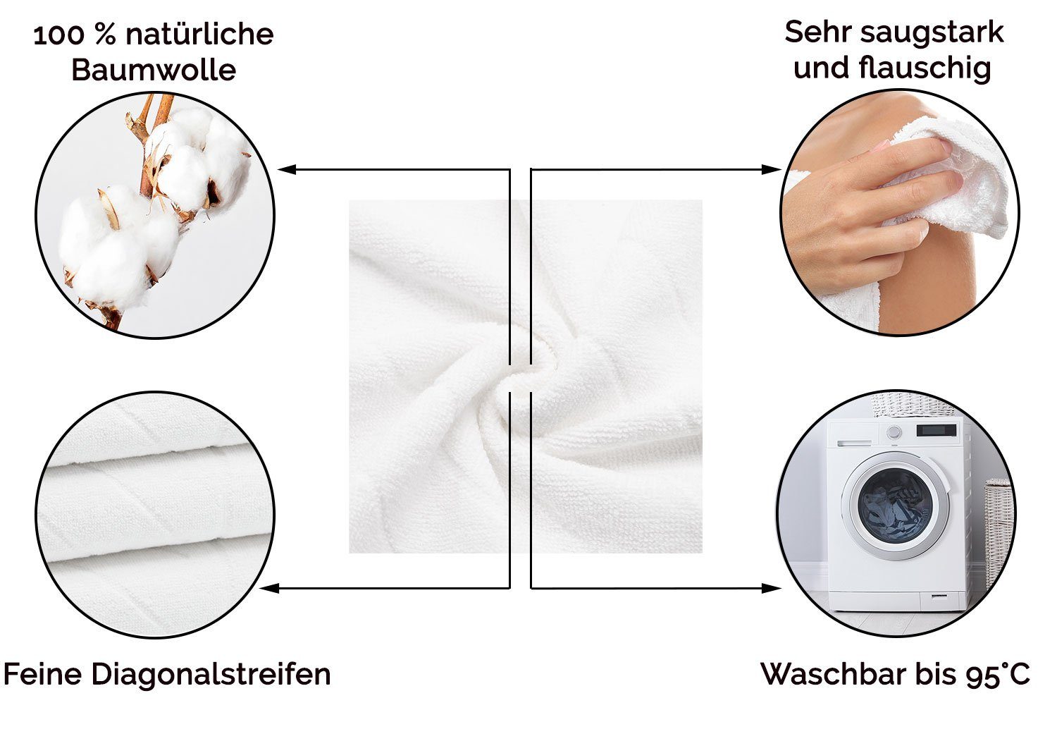 ZOLLNER Handtücher, Frottier x 100% Hotelwäschespezialisten 100 Baumwolle, cm, 50 (4-St), vom