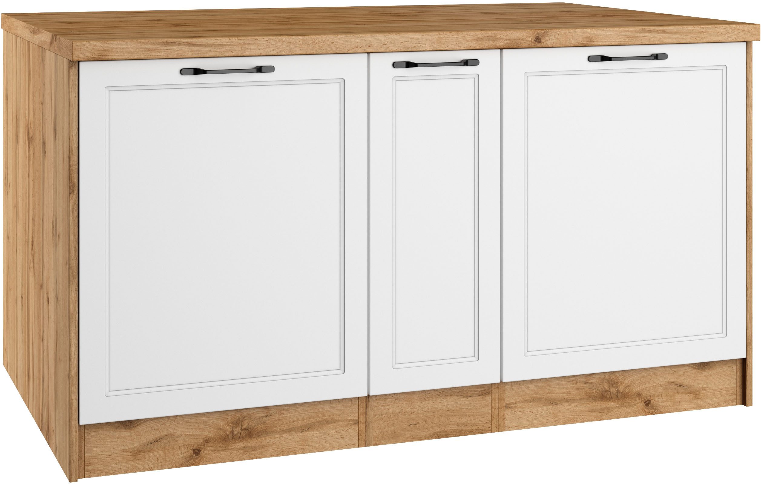 KOCHSTATION Kücheninsel KS-Lana, Breite 153 cm, MDF-Fronten, Arbeitsplatte 38mm stark