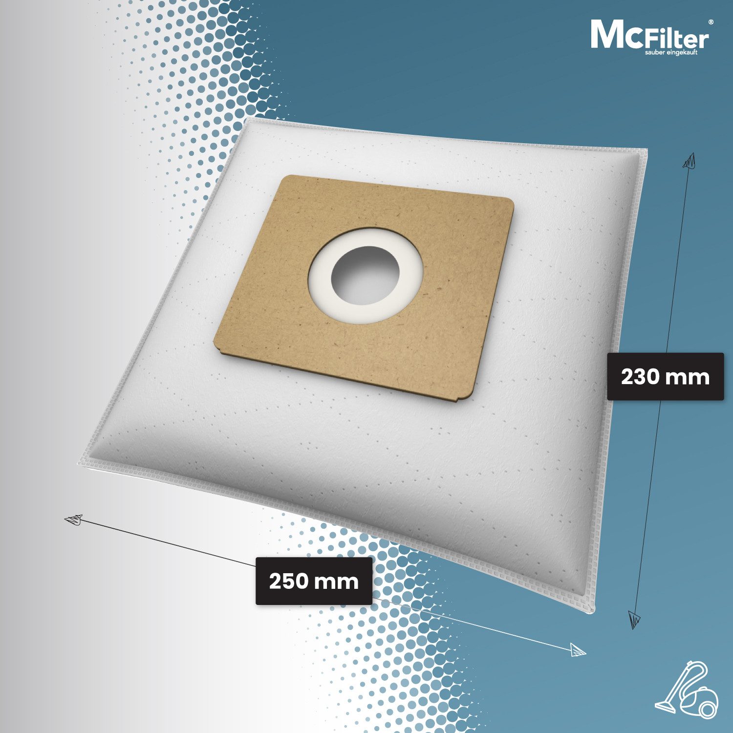 McFilter Staubsaugerbeutel Staubbeutel, passend für Hanseatic VCB35B15C (VCB35B15C-1J7W-70) Staubsauger, 30 St., Reißfest, Top Filtration, 3-lagiges Microvlies, Pappdeckscheibe