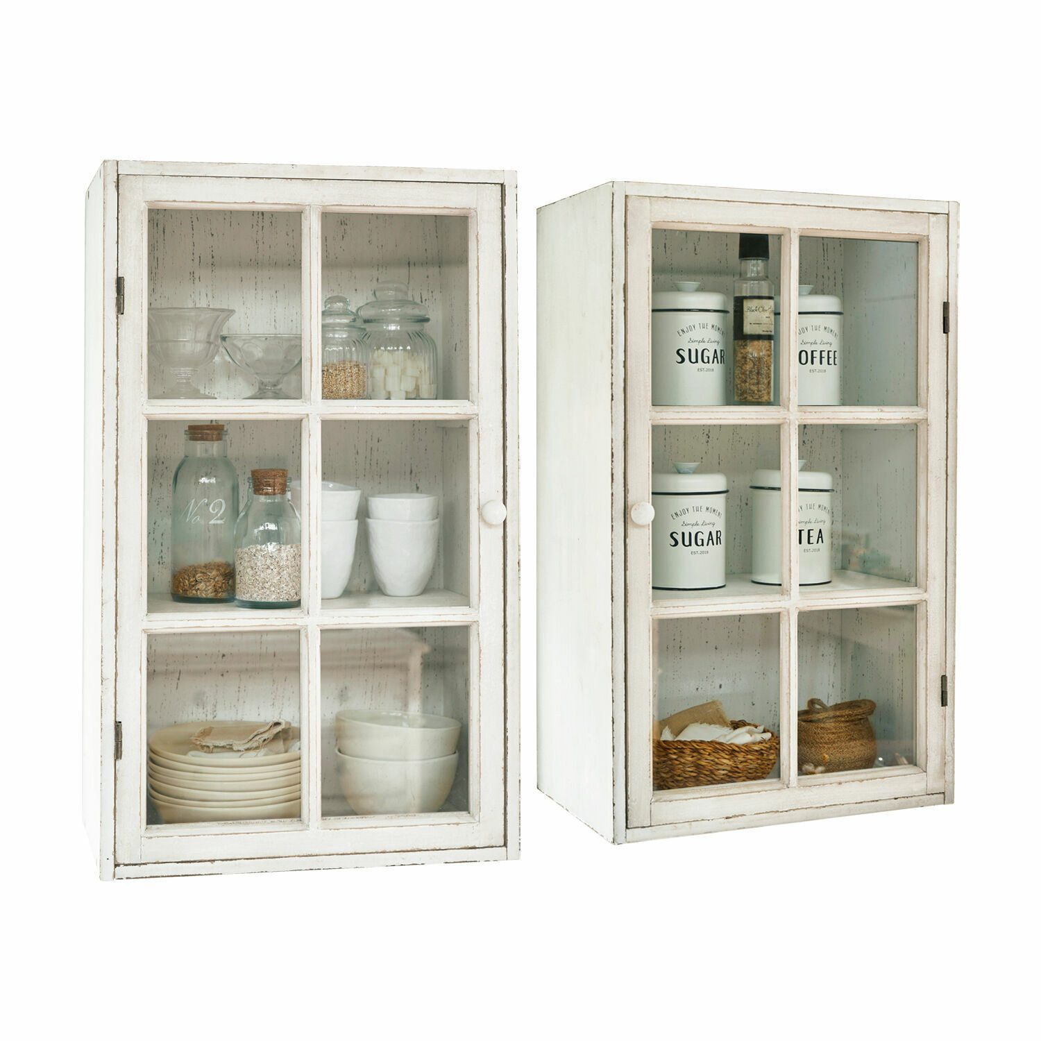 Mirabeau Küchenzeile Hängeschrank 2er Set Piavo antikweiß