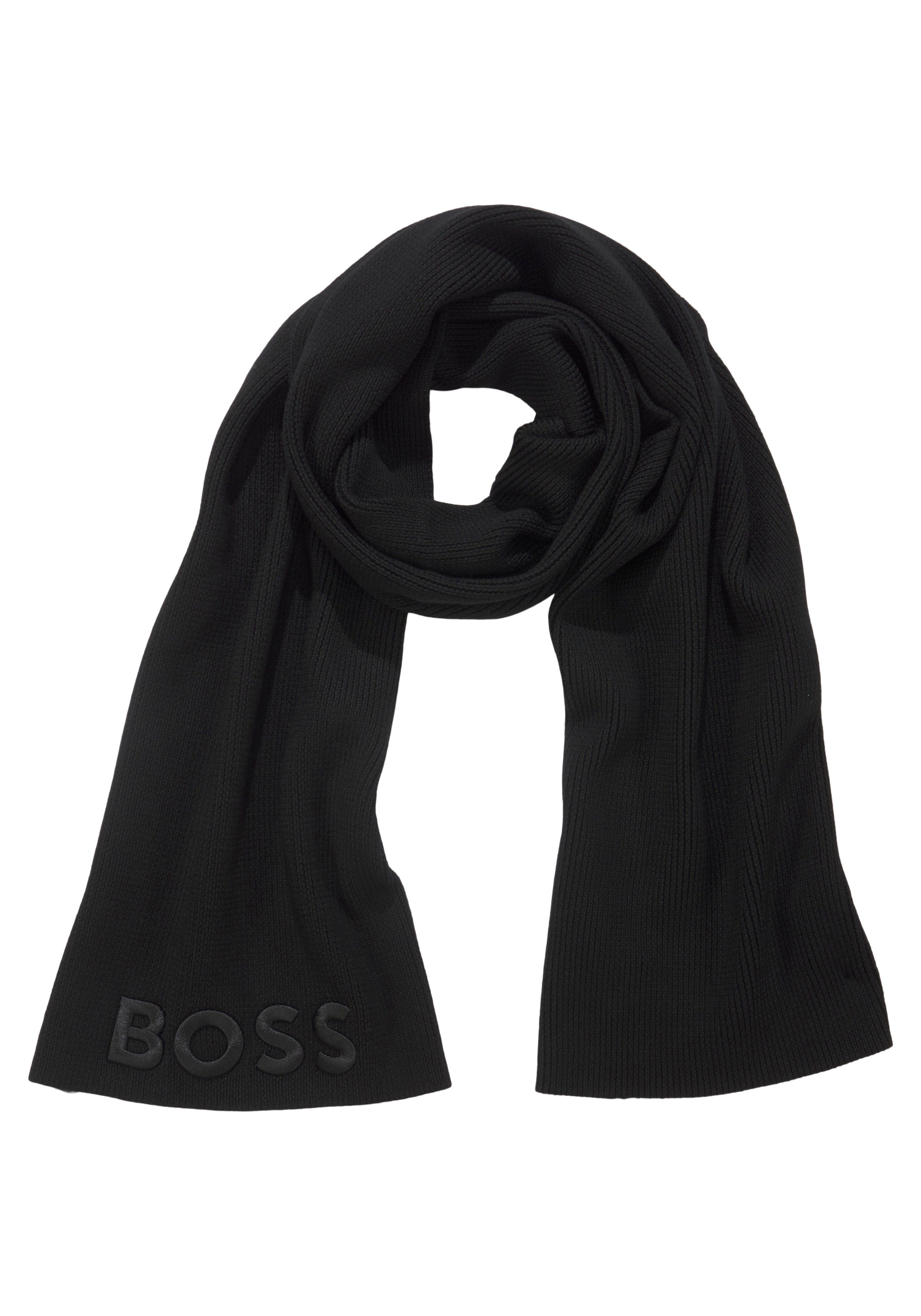 BOSS Schal Lara_scarf, mit Boss Womanswear Logo-Stickerei, tonaler Black Schal von BOSS