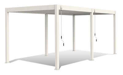 Weide Pergola Deluxe Voll-Alu Pavillon 3 x 6 M weiß Pergola