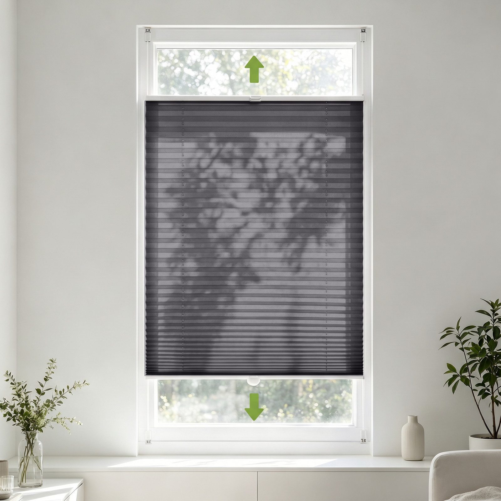 Salcar Plissee Plissee ohne Bohren Klemmfix Rollo verspannt für Fenster Lichtschutz, blickdicht mit Klemmträger im Fixmaß für Fenster und Türen