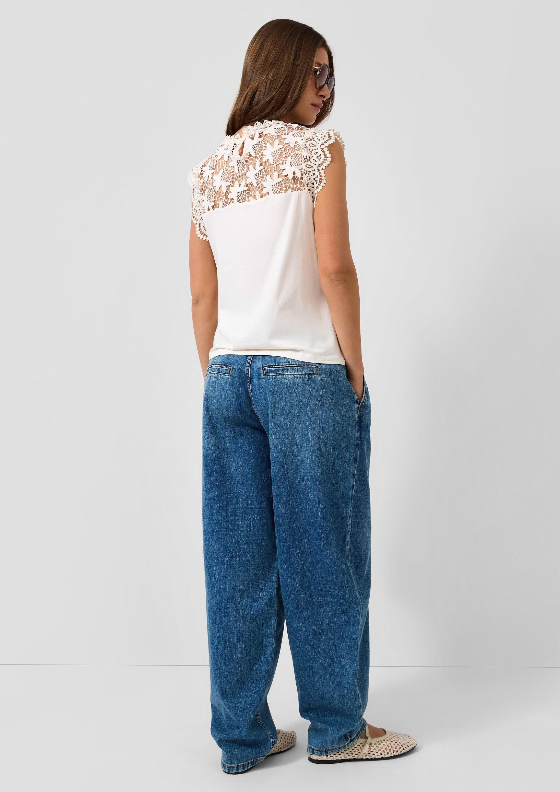 QS Weite Jeans Jeans-Hose Jeans Barrel / Relaxed Fit / High Rise / Barrel Leg