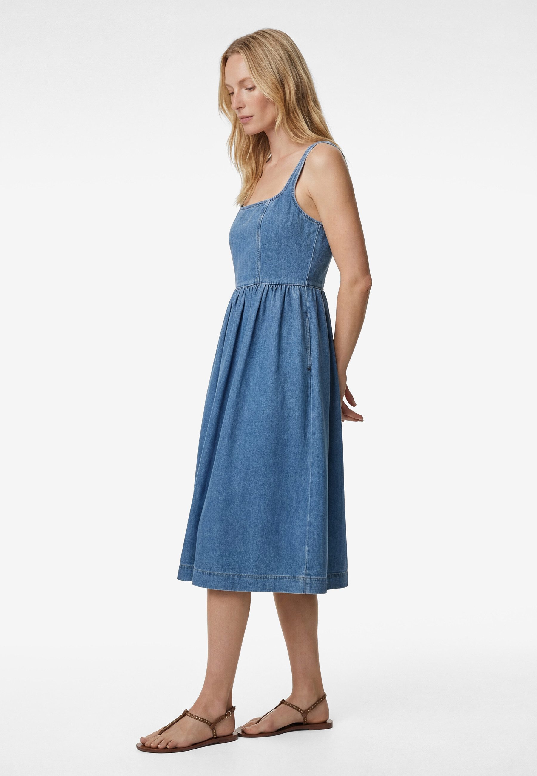Koton Badekleid Ohne Detail Quadrat Kragen Jeanskleid