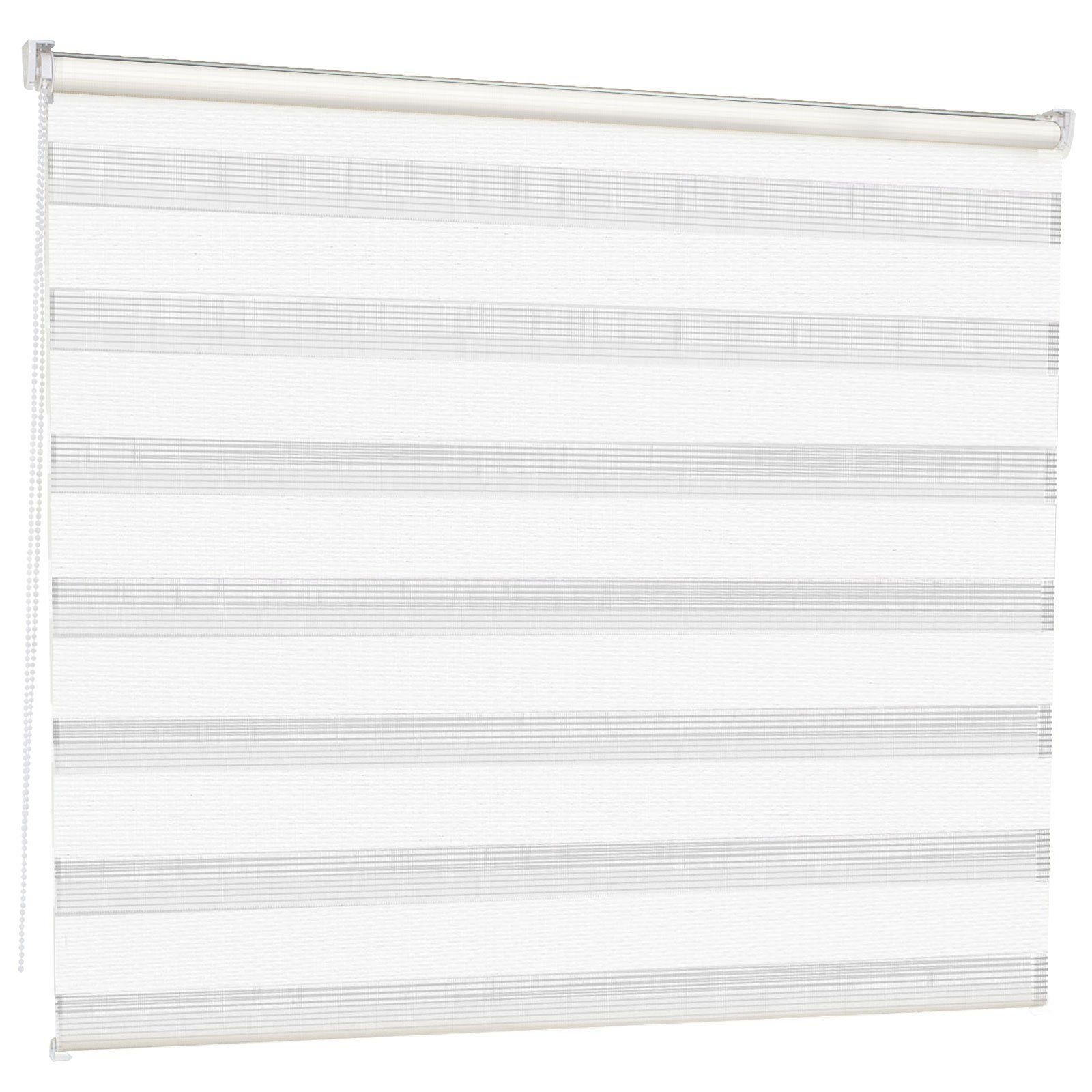 Doppelrollo Twice, Lichtdurchlässig, Sicherheitsclip für Kette, Karat, Schrauben, EasyFix Klemmträger zum Einhängen, Kleben, blickdicht