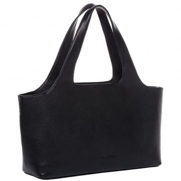 FEYNSINN Handtasche Leder Damen NEA 13", Shopper Echtleder für Damen, Ledertasche mit Reißverschluss schwarz
