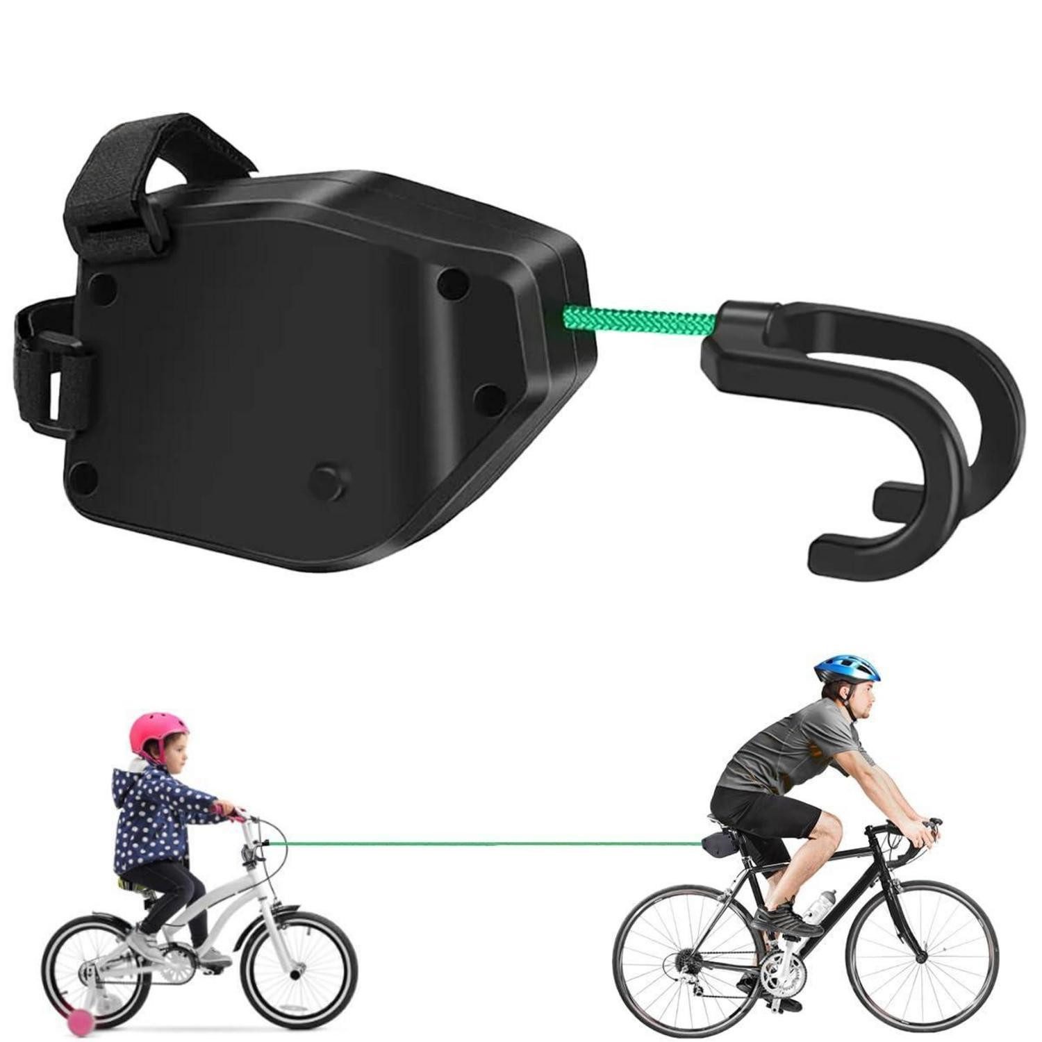 LuxusKollektion Abschleppseil Fahrrad Abschleppseil einziehbar 2,5 m elastisch für Kinder bis 90 kg