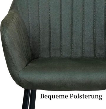 Zedelmaier Esszimmerstuhl stühle 2er Set, Stuhl esszimmer esstisch stühle Loungesessel (2er Set), Polsterstuhl mit Armlehne Metallbeine,belastbar 120 kg