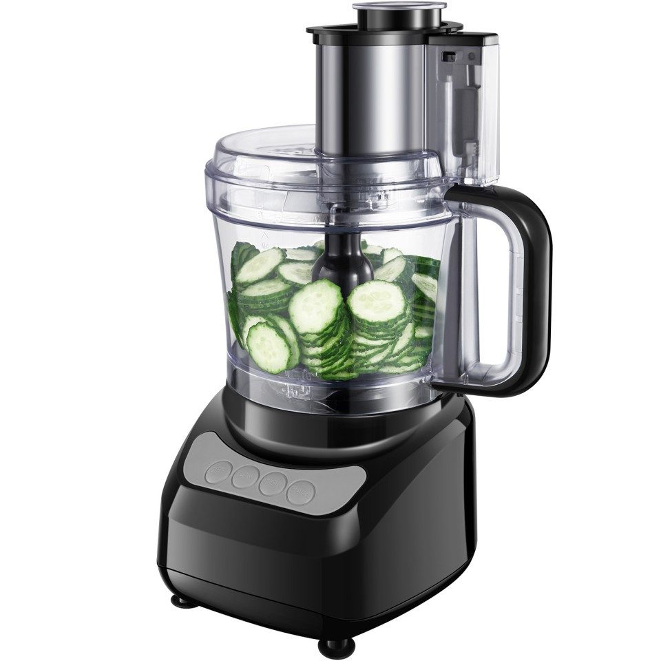 FOHERE Küchenmaschine 2-in-1 Küchenmaschine, 8 Tassen, Zerkleinerer und Fleischwolf, 500 W