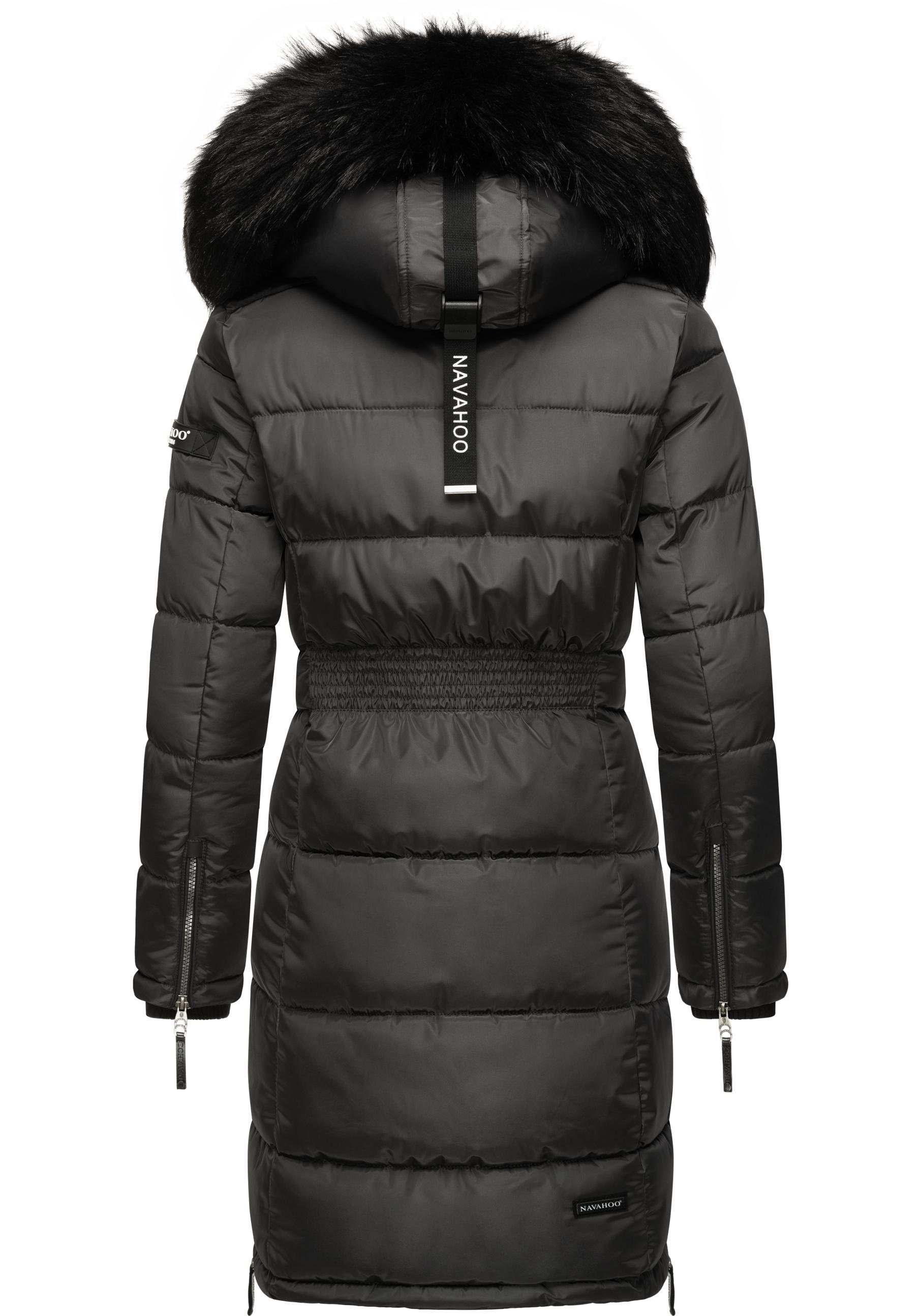 Navahoo Steppmantel Sinja stylischer Winter Parka mit edlem Fellimitat – Bild 3 von 5