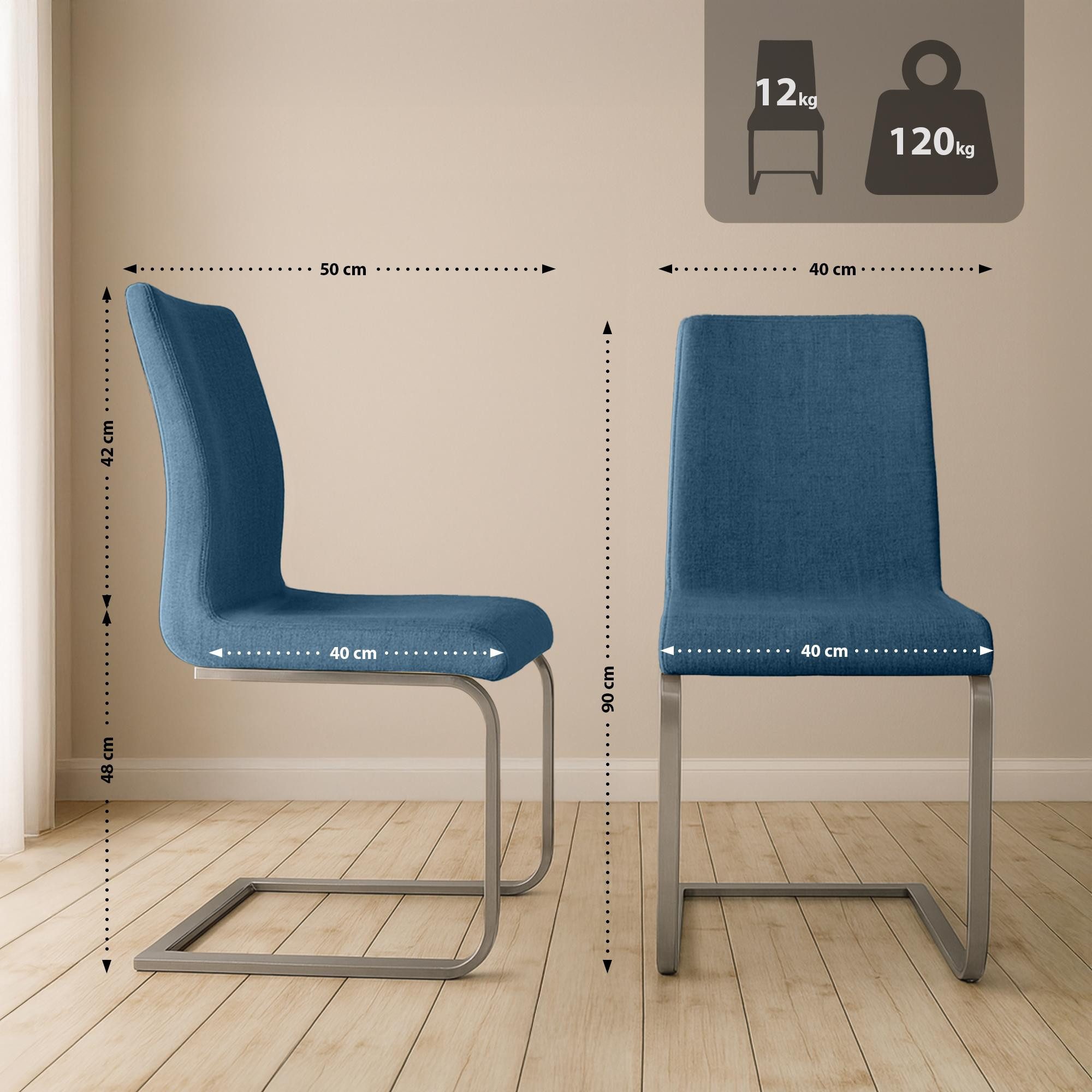 CLP Esszimmerstuhl Belfort Stoff (2er Set), günstig online kaufen