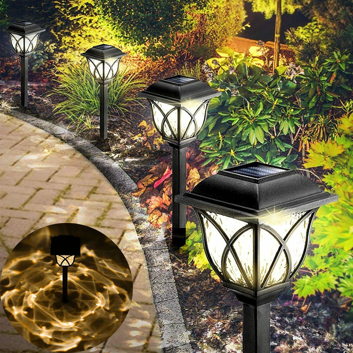 oyajia LED Solarleuchte 6er Set Solar Gartenleuchte mit Erdspieß