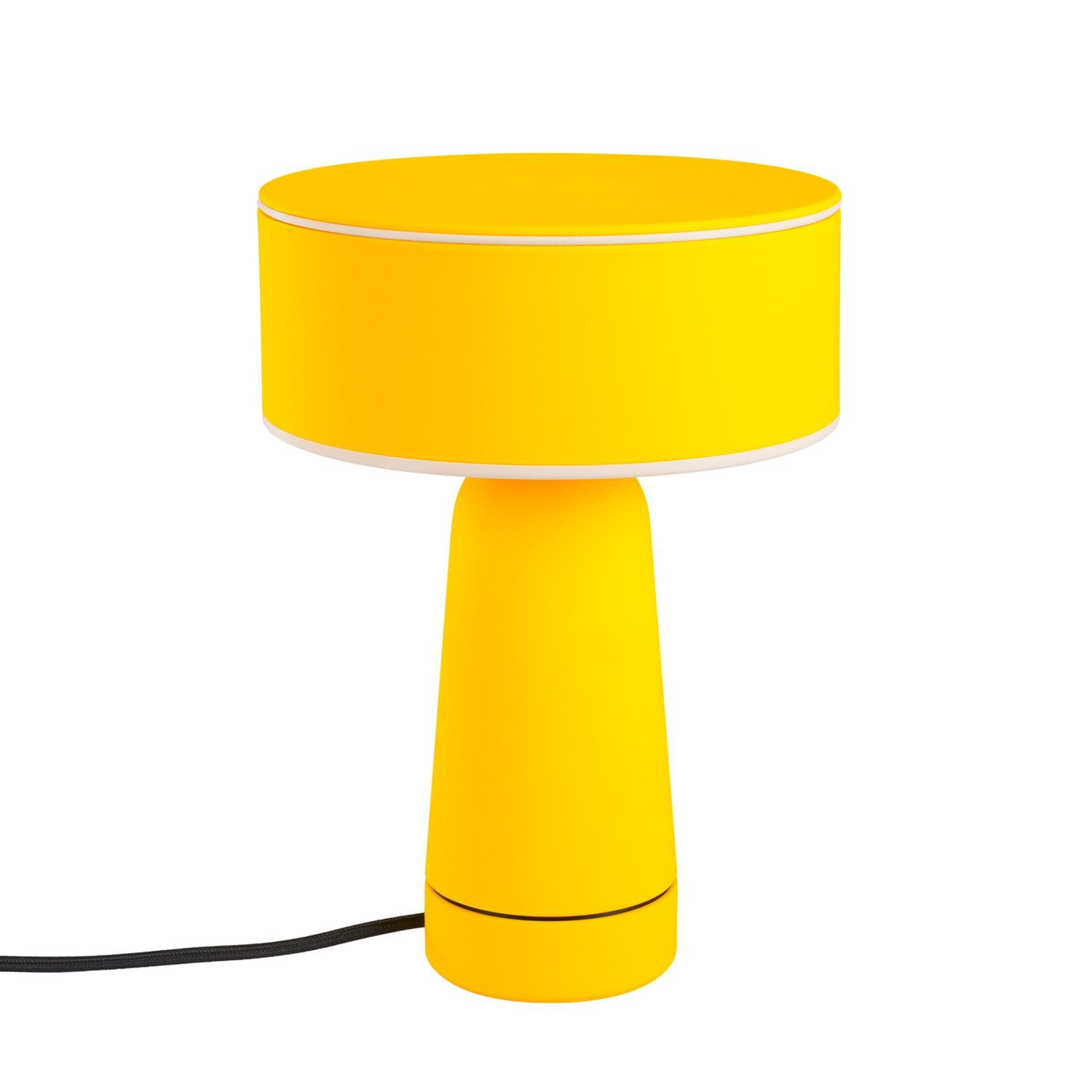 Licht-Erlebnisse Nachttischlampe EVIAN, ohne Leuchtmittel, rund D: 20 cm 28 cm hoch Gelb G9 Modern