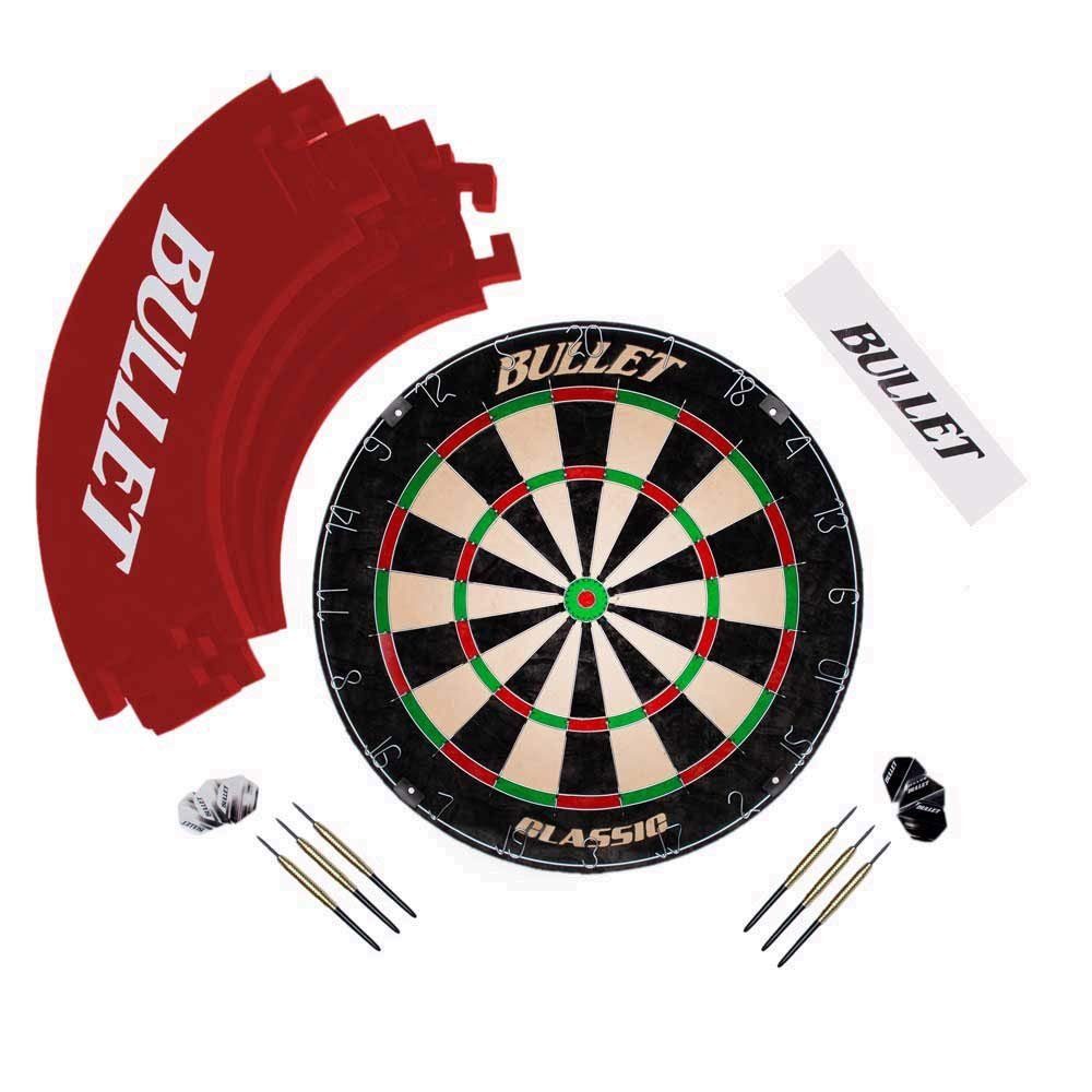 Classic mit Surround 6 Sisal, Ring Dartscheibe und Rot aus Wurflinie Brasilianischem Set, Steeldarts, XQMAX