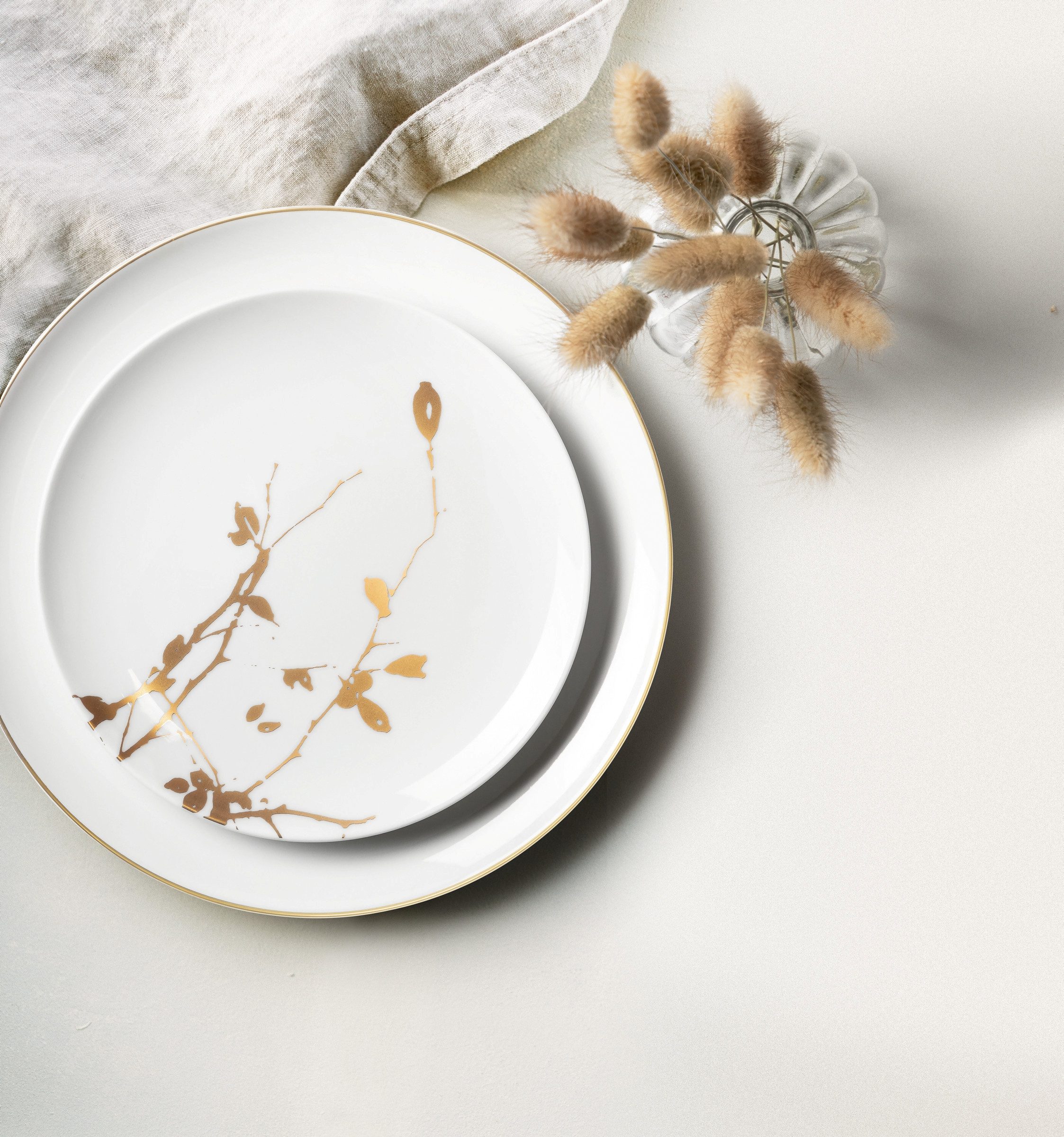 Seltmann Weiden Frühstücksteller Liberty - Golden Rose Hip, (1 St), Teller rund 22,5 cm