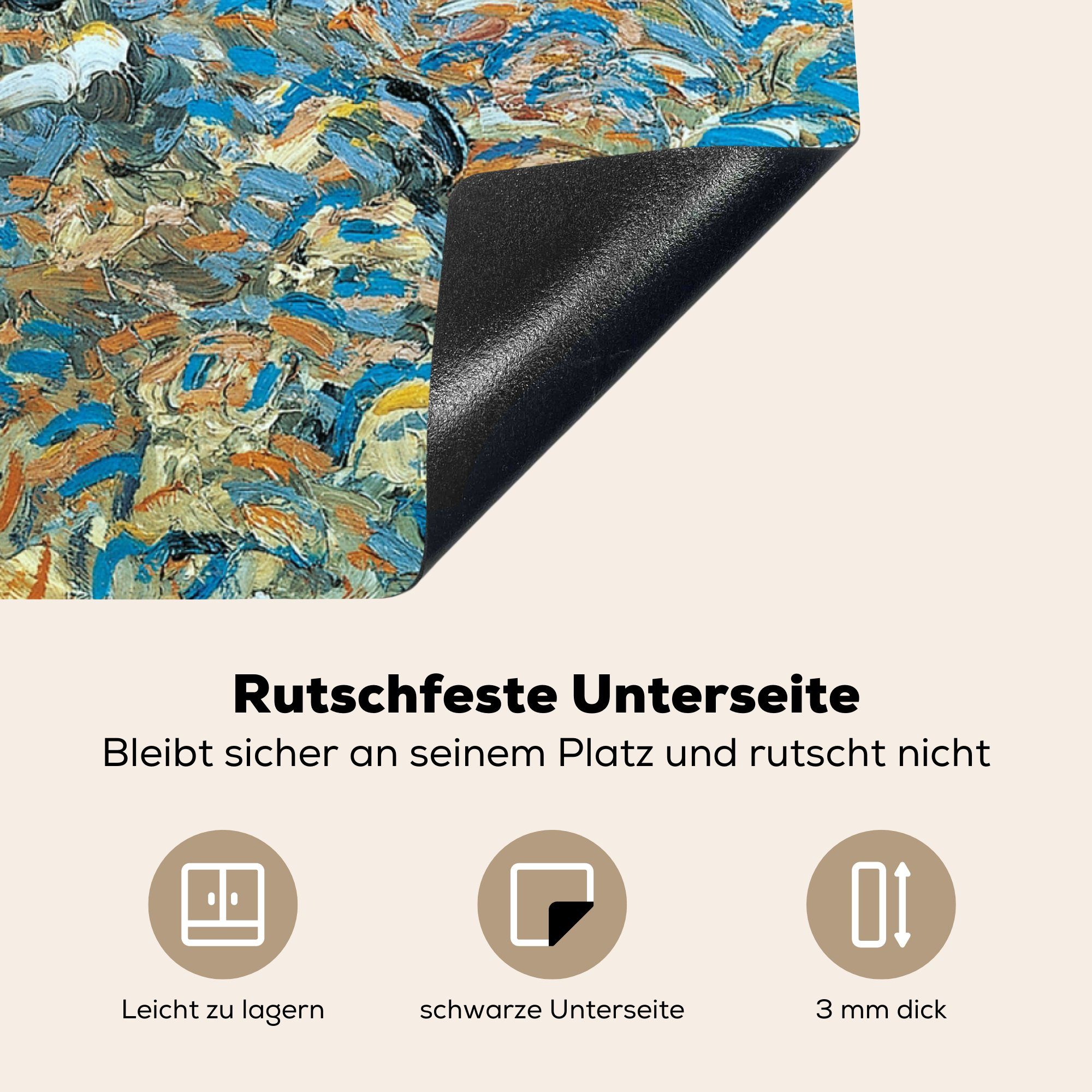 van Ceranfeldabdeckung, von cm, MuchoWow Vincent tlg), Herdblende-/Abdeckplatte Gogh, (1 Gemälde - für Vinyl, Der Sämann küche Arbeitsplatte 78x78
