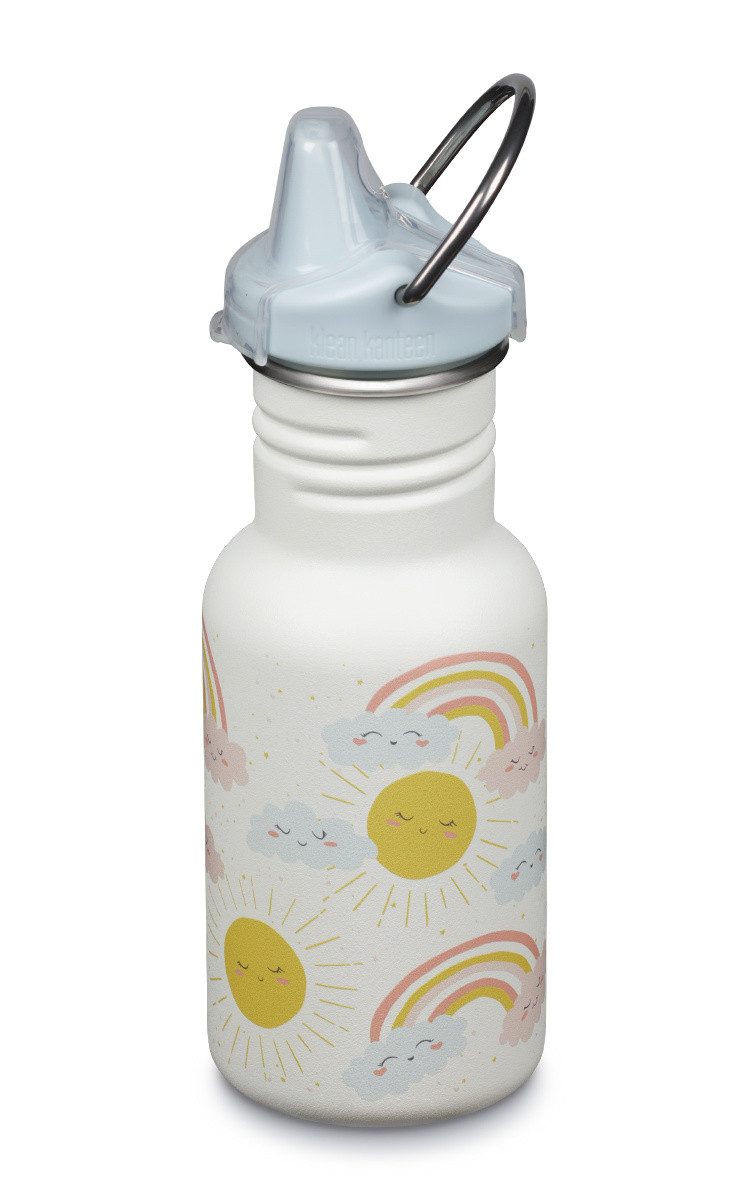 Klean Kanteen Trinkflasche Edelstahl Kindertrinkflasche 355ml, Sippy Cap, mit Namensgravur, Kindertrinkflasche 355ml, Sippy Cap, Rainbows