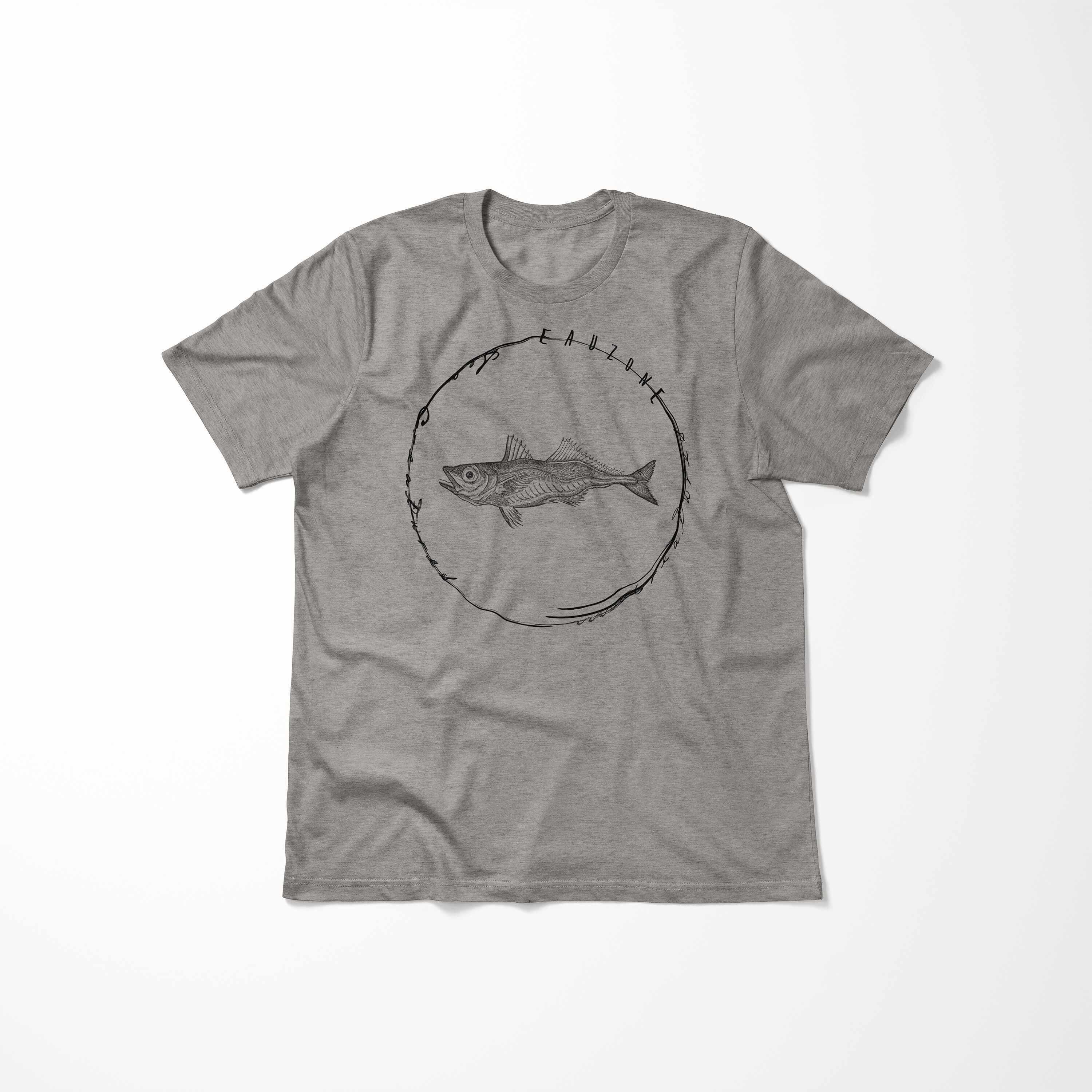 T-Shirt Sea Sinus - T-Shirt Ash / Struktur Tiefsee Serie: Schnitt Fische sportlicher Art Sea und feine Creatures, 058