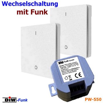DIW-Funk Licht-Funksteuerung PW-550 DIW-Funk Wechselschaltung EINBAU + 2 Sender, 1 Schaltkontakte, 1-tlg.