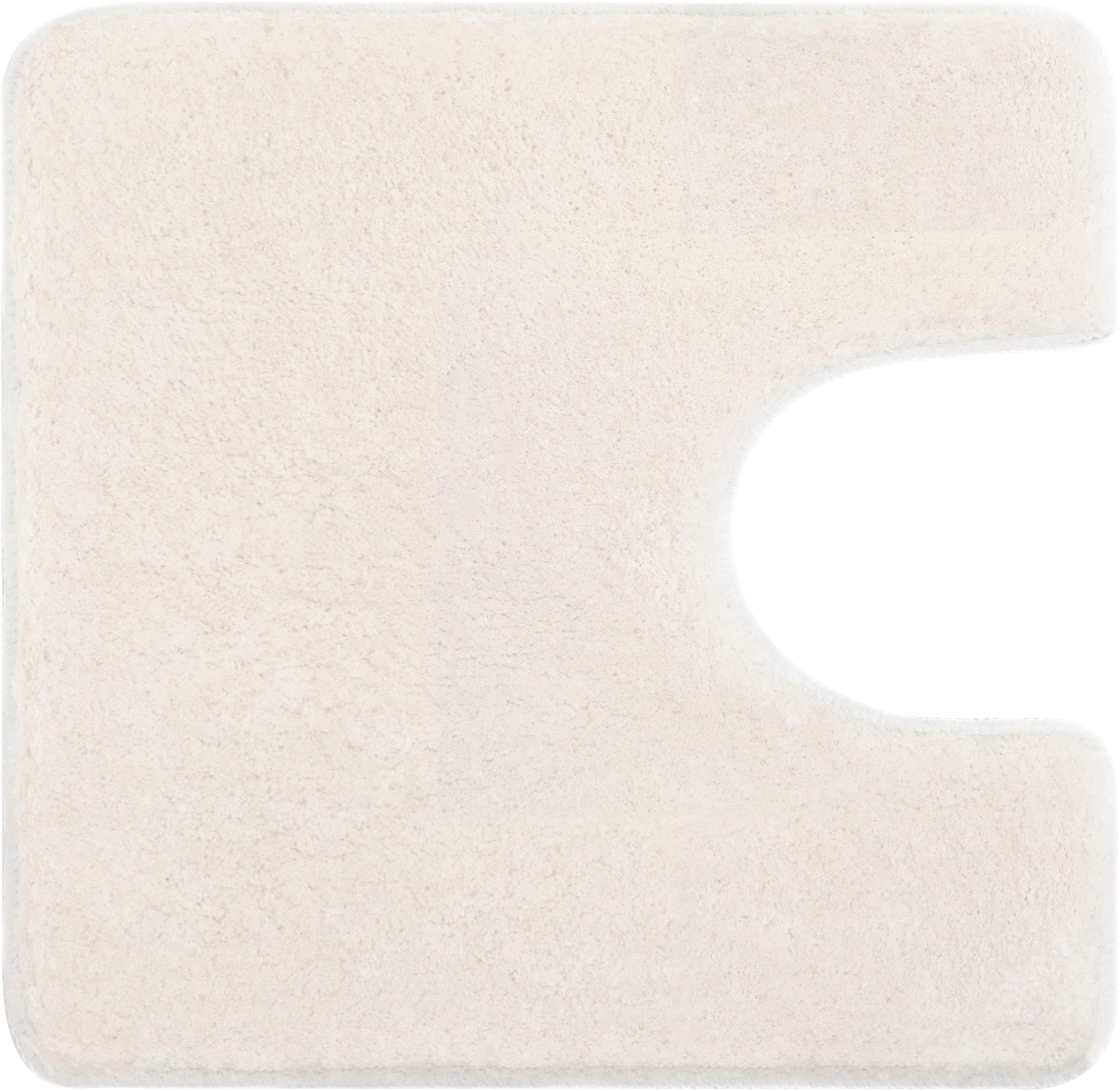 Kleine Wolke Badematte Meadow, Höhe 30 mm, rutschhemmend beschichtet, fußbodenheizungsgeeignet, Polyester, quadratisch, WC Vorleger mit Ausschnitt, Badteppich, Uni Farben