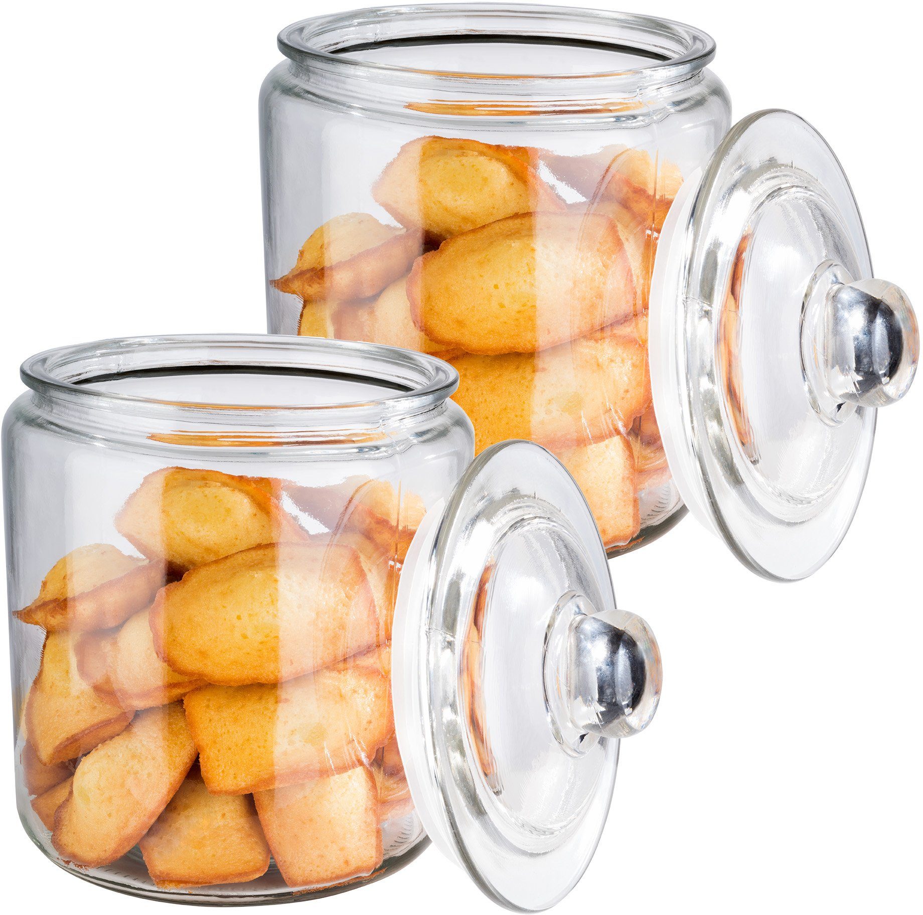 APS Vorratsglas Classic, Glas, (Set, 2-tlg), zum Dekorieren und Aufbewahren, 2 Liter