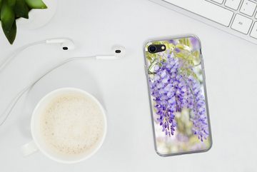 MuchoWow Handyhülle Blauer Regen in voller Blüte, Handyhülle Apple iPhone 7, Smartphone-Bumper, Print, Handy Schutzhülle
