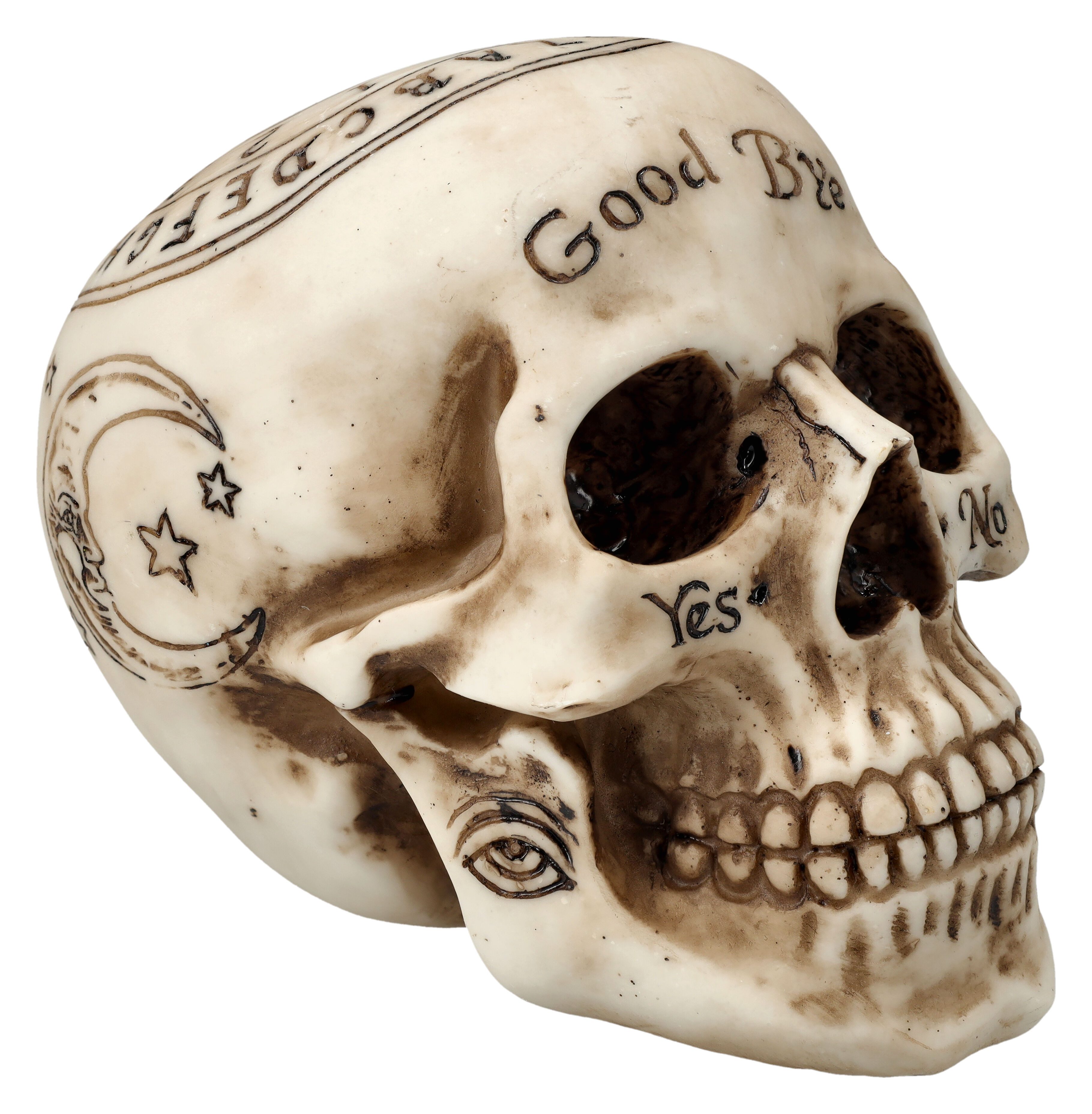 Figuren Shop GmbH Dekofigur Totenkopf - Witchboard Design - Totenschädel Gothic Dekofigur