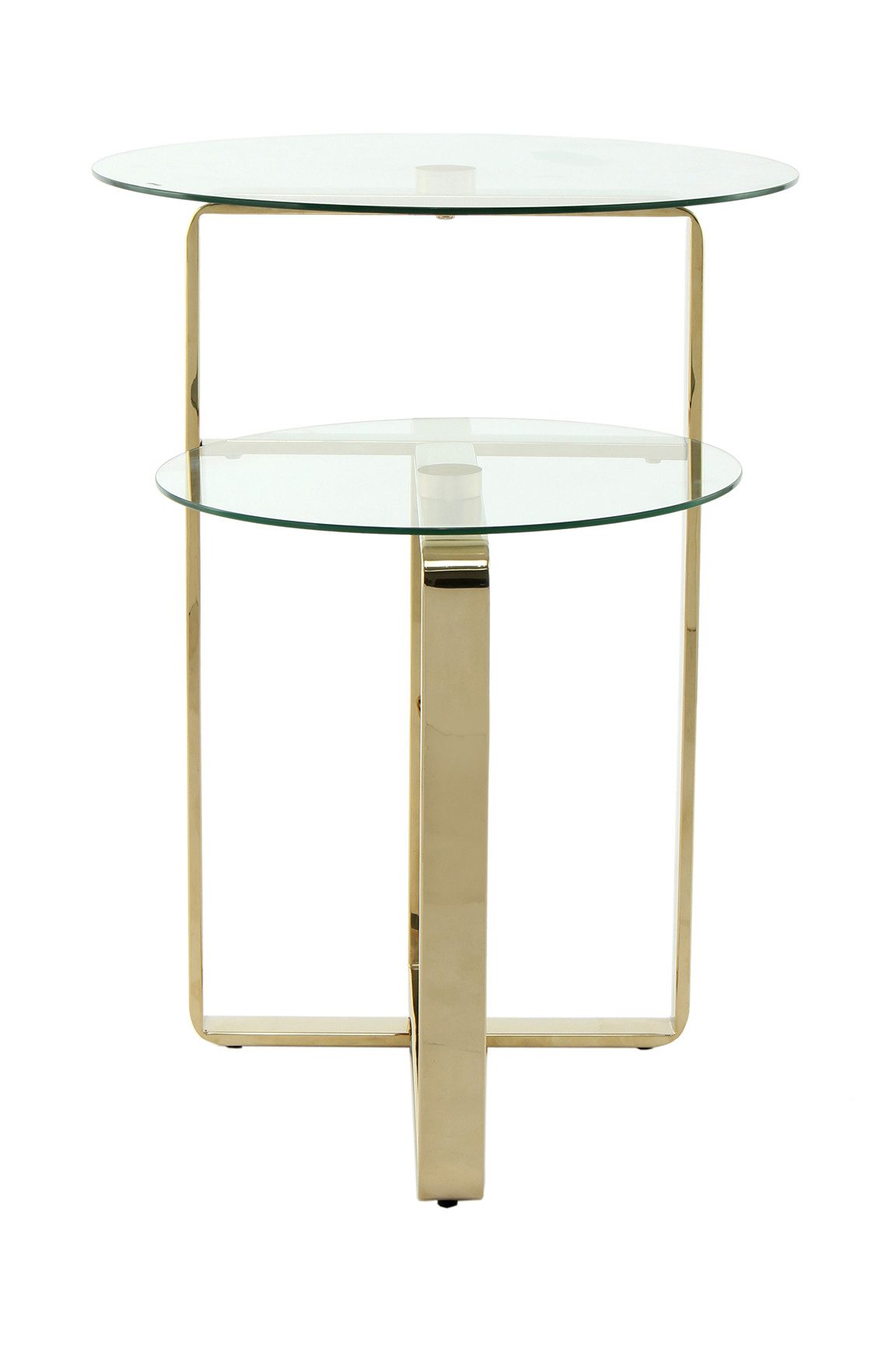 Qiyano Beistelltisch Sofatisch Louanne Gold - Ablage, Pflegeleicht, Wohnzimmer