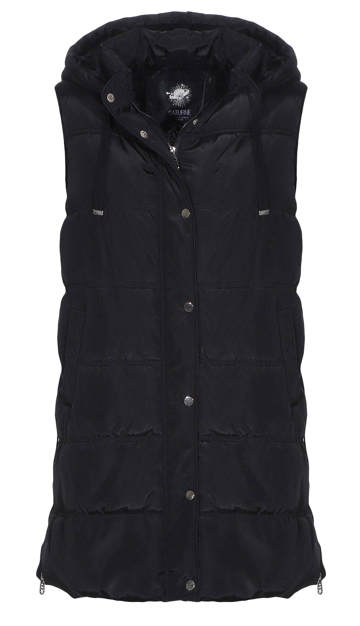 Aurela Damenmode Longweste Lange Steppweste gefütterte Damenweste mit Teddy günstig online kaufen