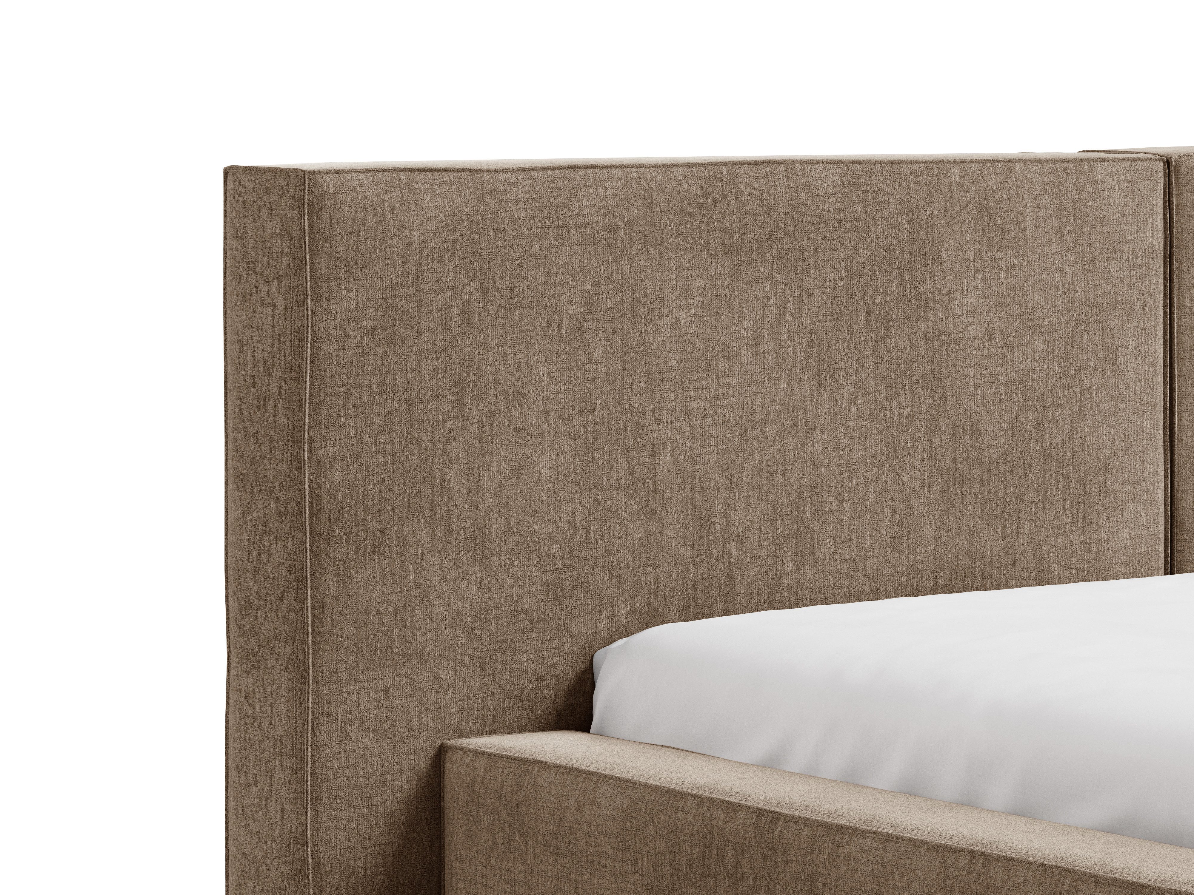 MOEBLO Polsterbett aus Strukturstoff Bett 06 (Bezug: Strukturstoff, Doppelbett mit Kopfstütze, Rahmenbettgestell, mit Bettkasten und Lattenrost), gepolstertes K – Bild 4 von 5