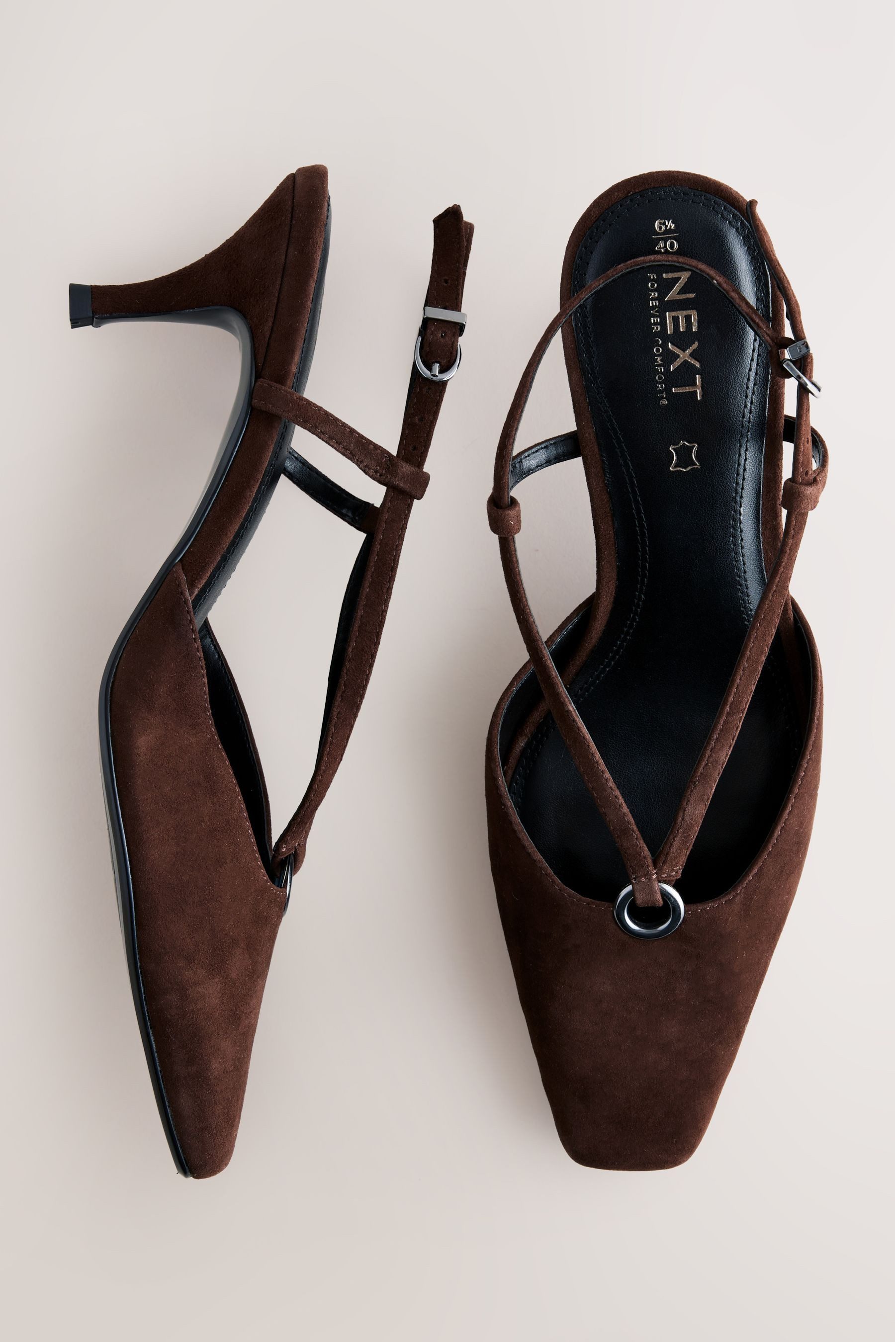 Next Forever Comfort® Leder-Slingbacks mit Absatz Slingsandale (1-tlg) günstig online kaufen
