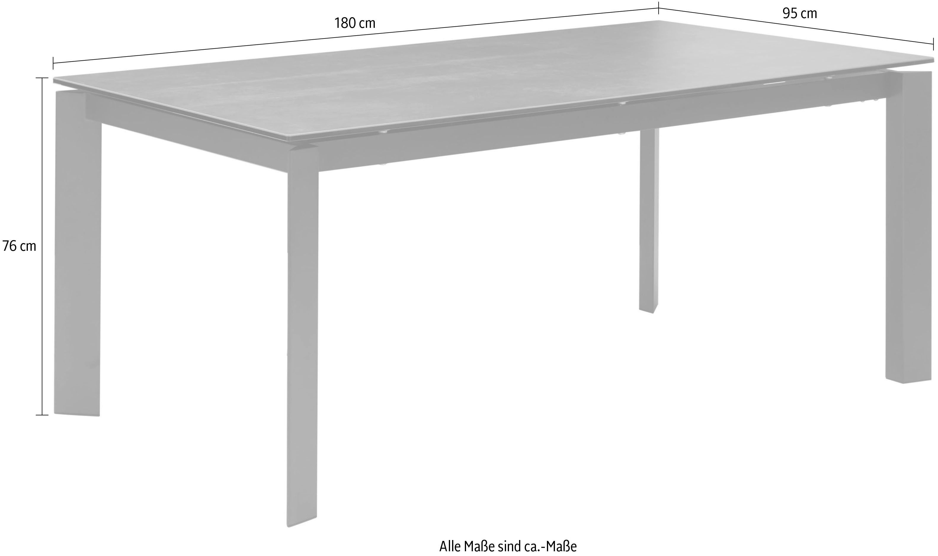 Stolkom Sp.z.o.o. Esstisch Paul Esszimmertisch Keramik, ausziehbar auf 240 cm, BxHxT 180x76x95 cm, Keramikoberfläche, Tischplatte ausziehbar von 180 auf 240 cm