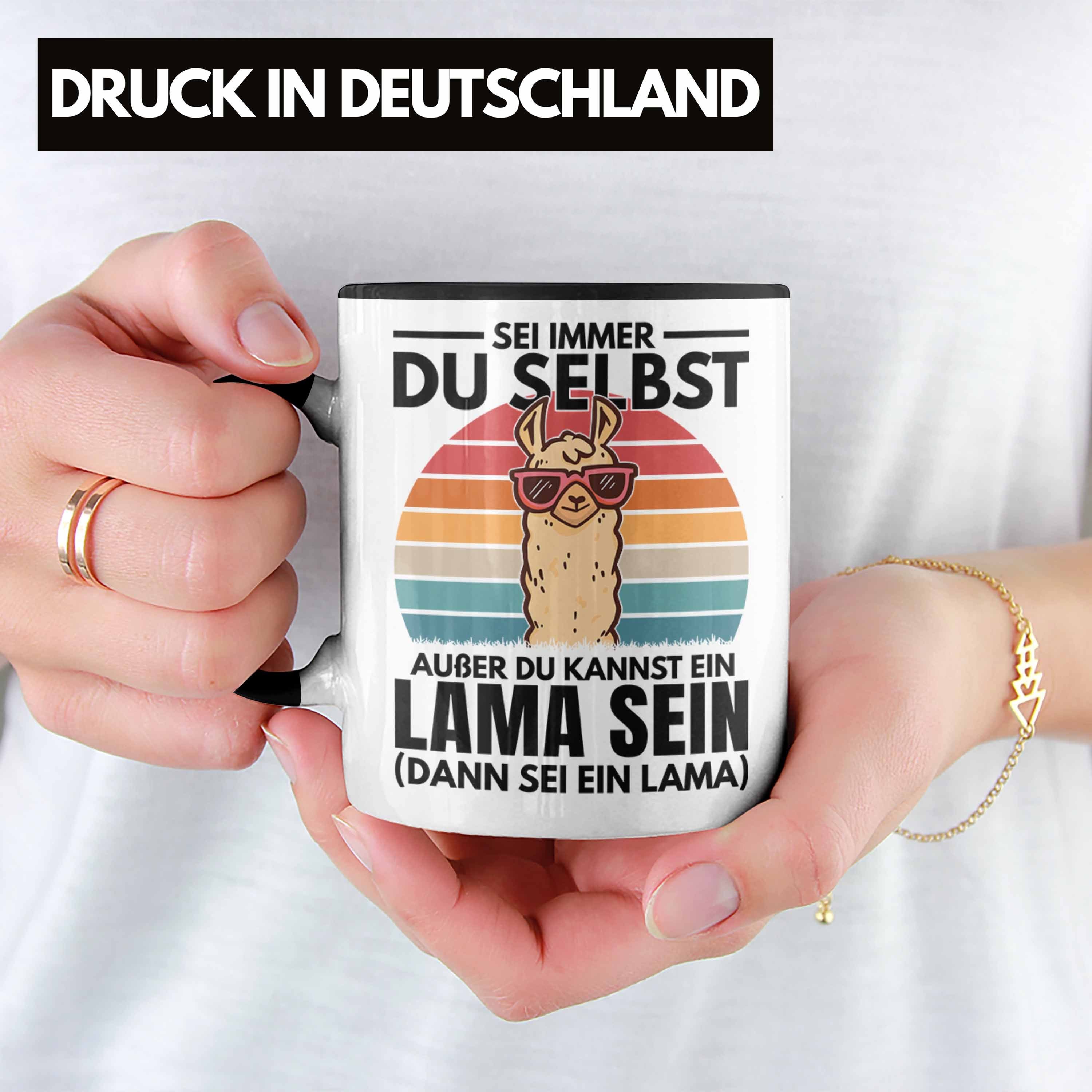 Trendation Tasse Geschenk Immer - Lama-Liebhaber Selbst Alpaka Tasse Geschenkidee Trendation Du Sei Schwarz Frauen Llama