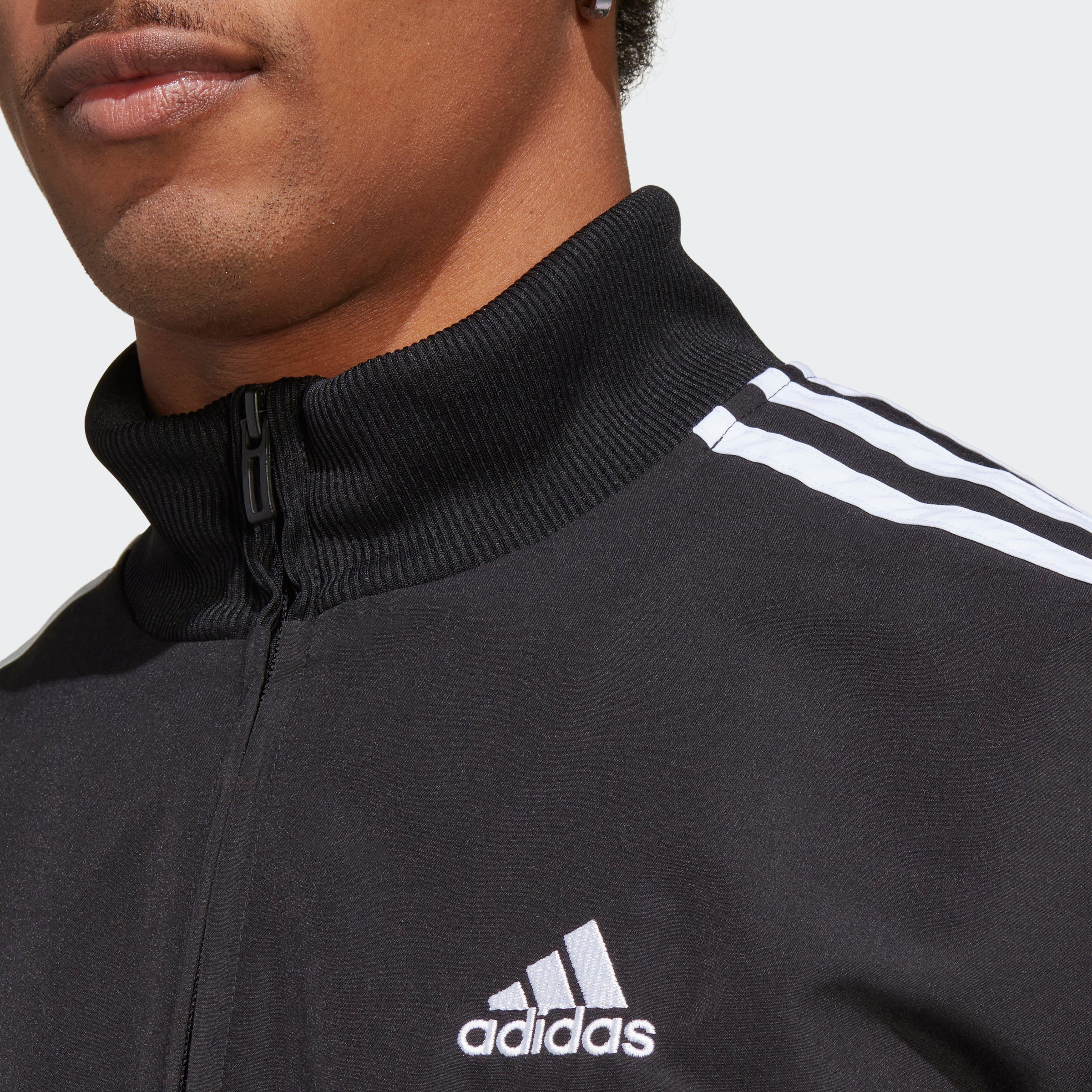 adidas 3-STREIFEN WOVEN / Black (2-tlg) Trainingsanzug Black Sportswear