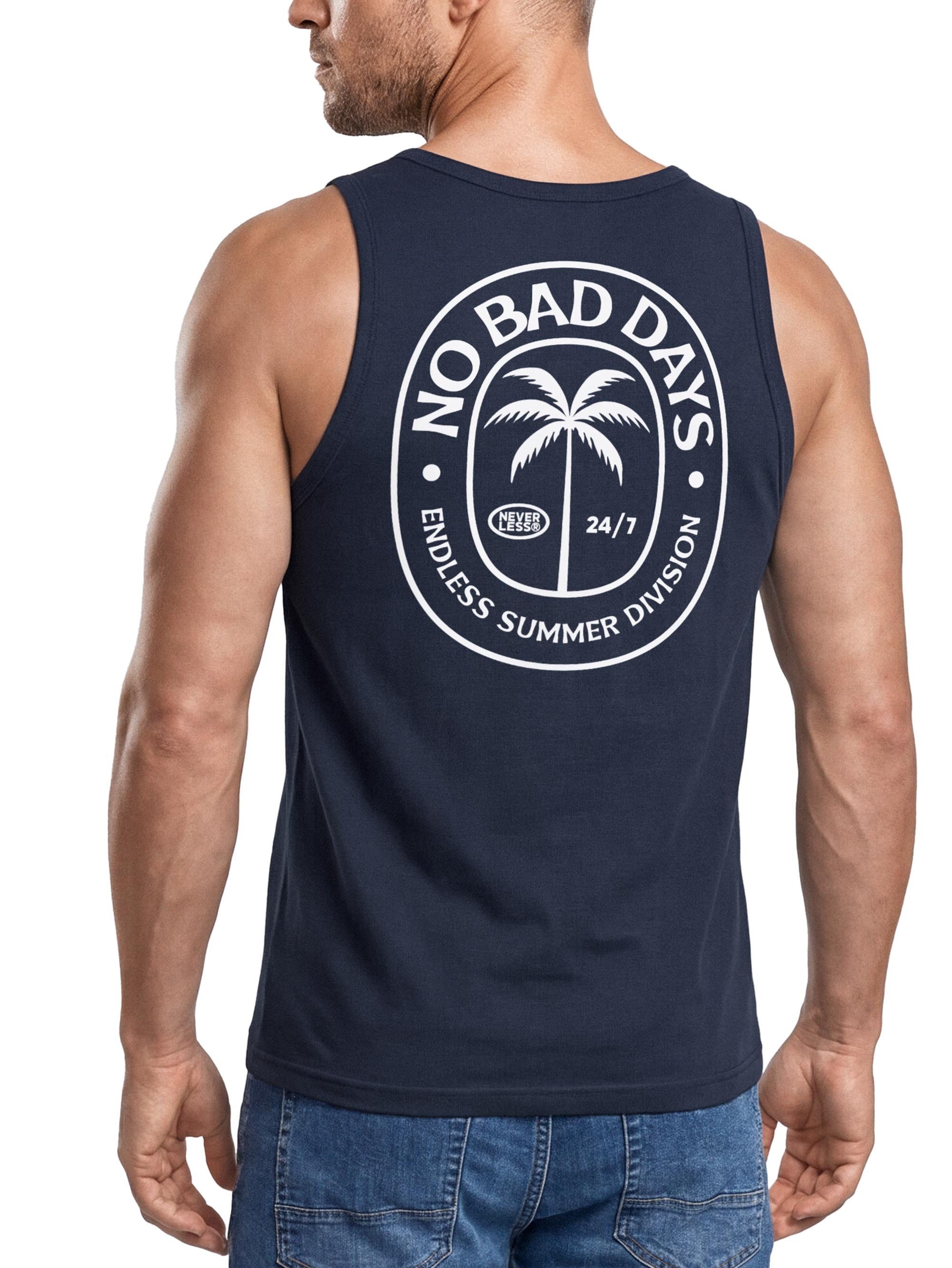 Neverless Tanktop Herren Tanktop mit Grafik-Print Rückendruck - No Bad Days Bad Days - mit Print