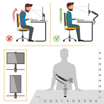 RICOO TS9711 Monitor-Halterung, (bis 32 Zoll, Tischhalter 2 Monitore Gasfeder Dual Monitorständer Bildschirm)