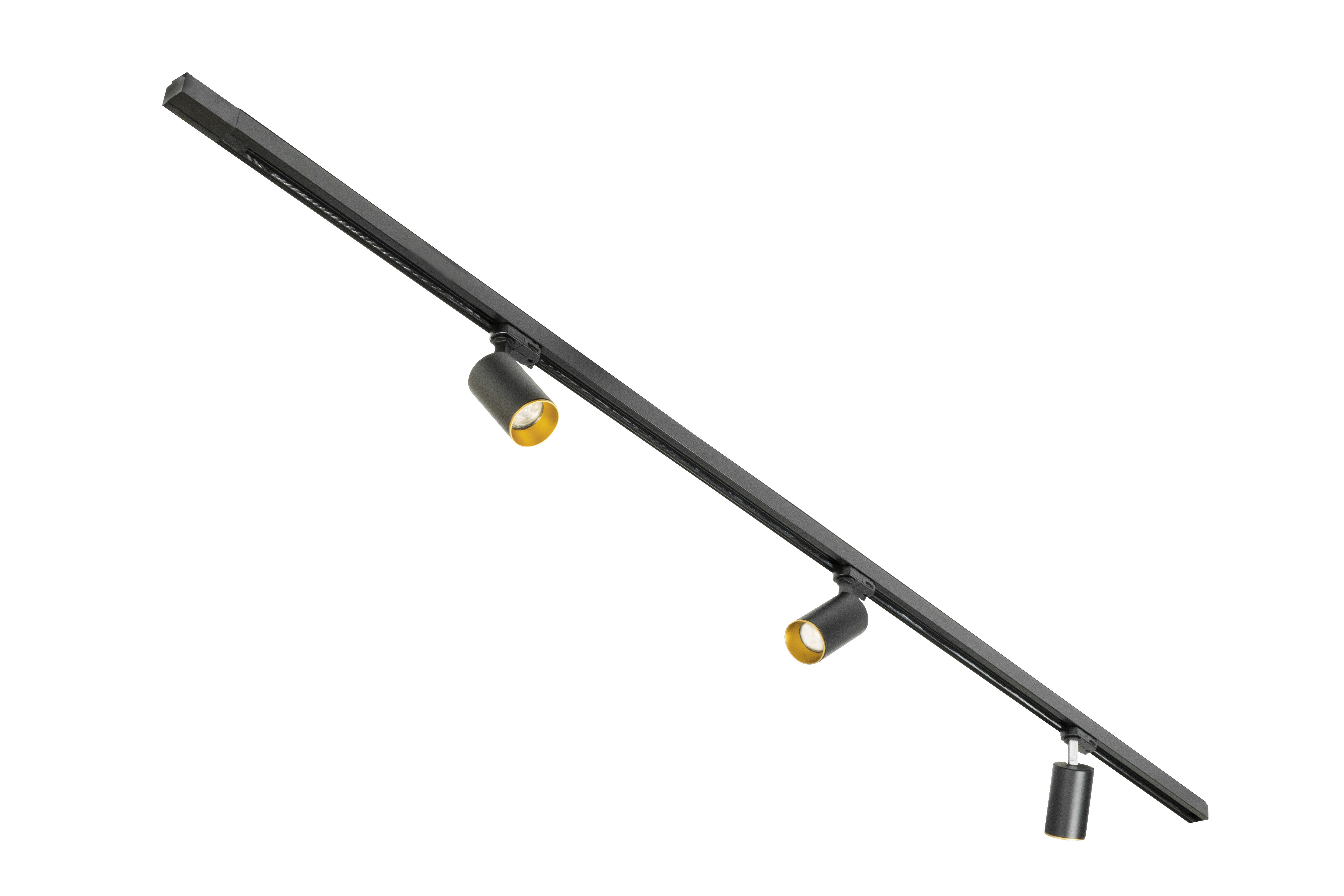 ARCLITE® Schienensystem-Leuchten ARCLITE Schienenstrahler-Set inkl. EUTRAC 3-Phasen-Stromschiene, LED wechselbar, Warmweiß, GU10, LED