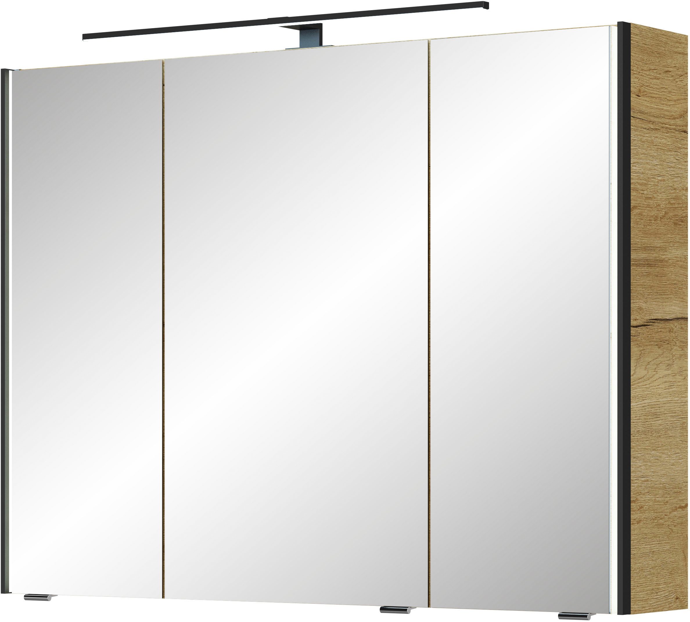 Saphir Spiegelschrank Serie 7045 Badezimmer-Spiegelschrank inkl. LED-Beleuchtung, 3 Türen Badschrank 93,2 cm breit, inkl. LEDplus Schalter und Türdämpfer