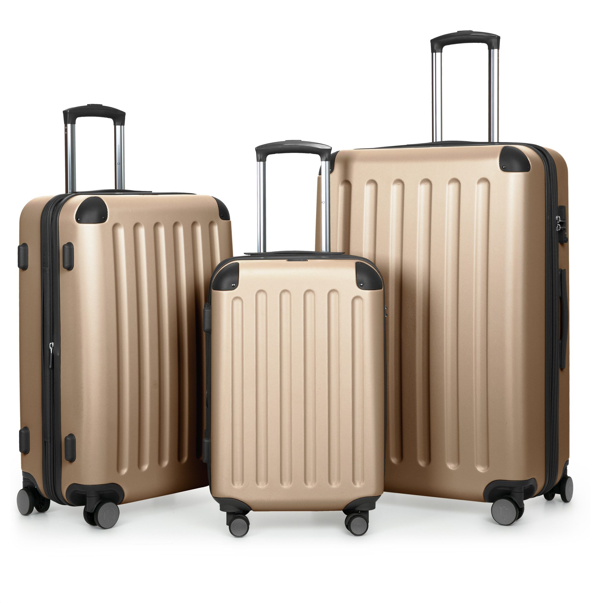 Hauptstadtkoffer Hartschalen-Trolley Spree, 4 Rollen, Kofferset 3tlg Hartschalenkoffer, Erweiterung, ABS, TSA