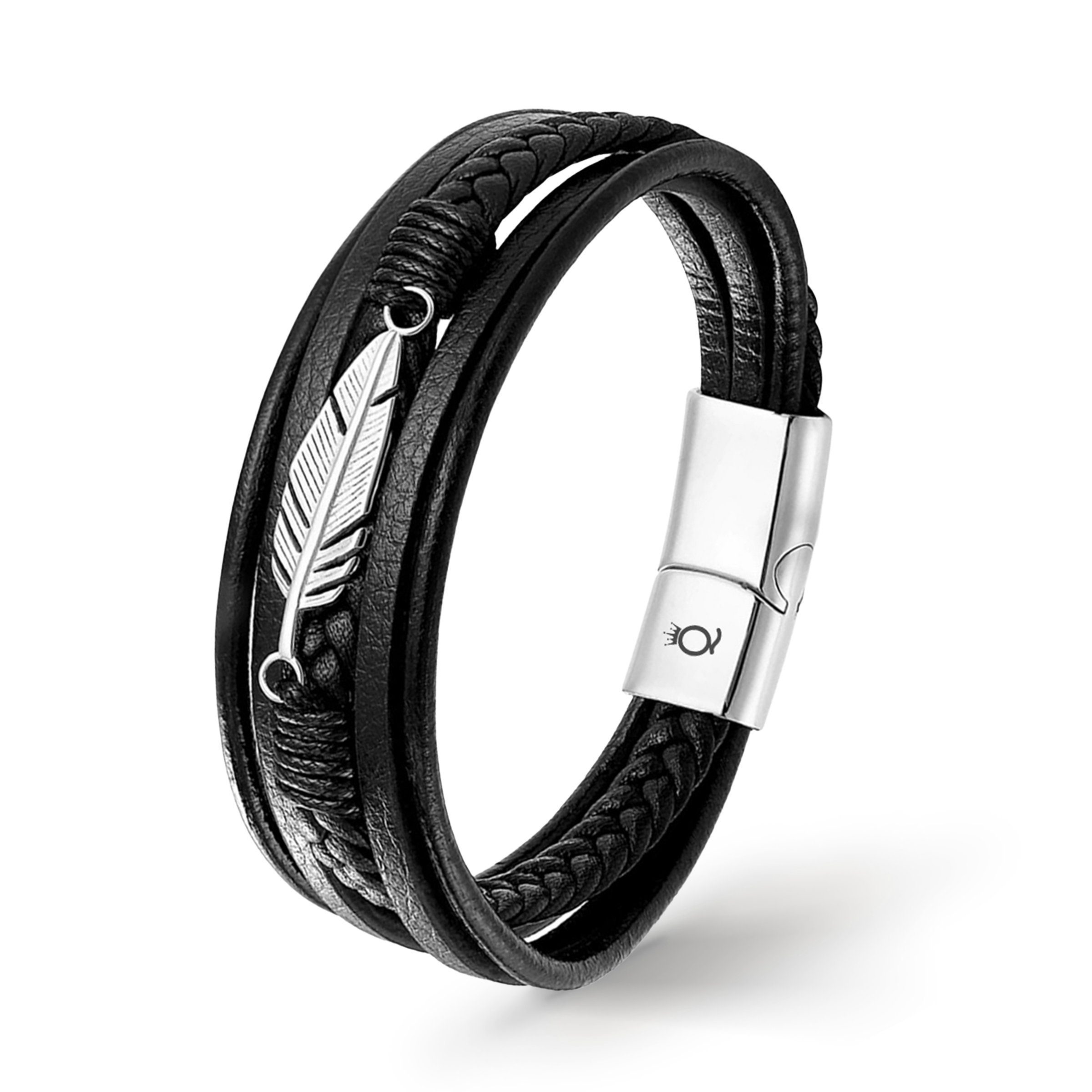 UNIQAL.de Lederarmband Lederarmband Herren "FEATHER" Geflochten günstig online kaufen