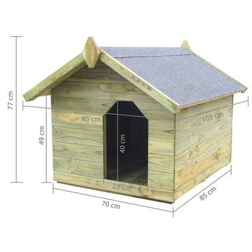 vidaXL Hundezwinger Hundehütte mit Dach Imprägniertes Kiefernholz