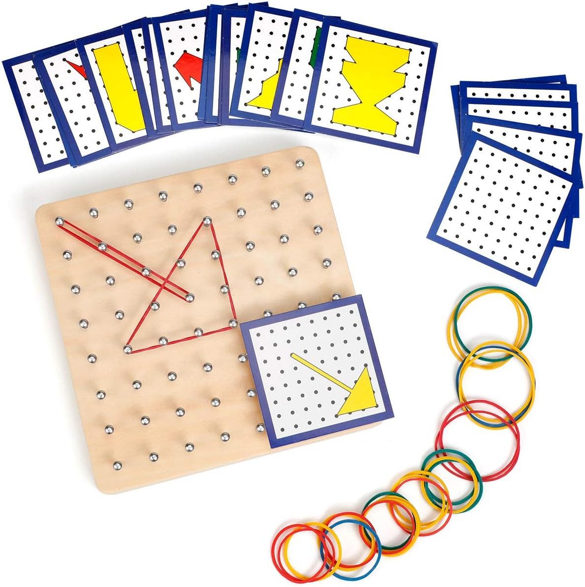 EXTSUD Lernspielzeug Holz Geoboard-Set Geometriebrett Montessori günstig online kaufen