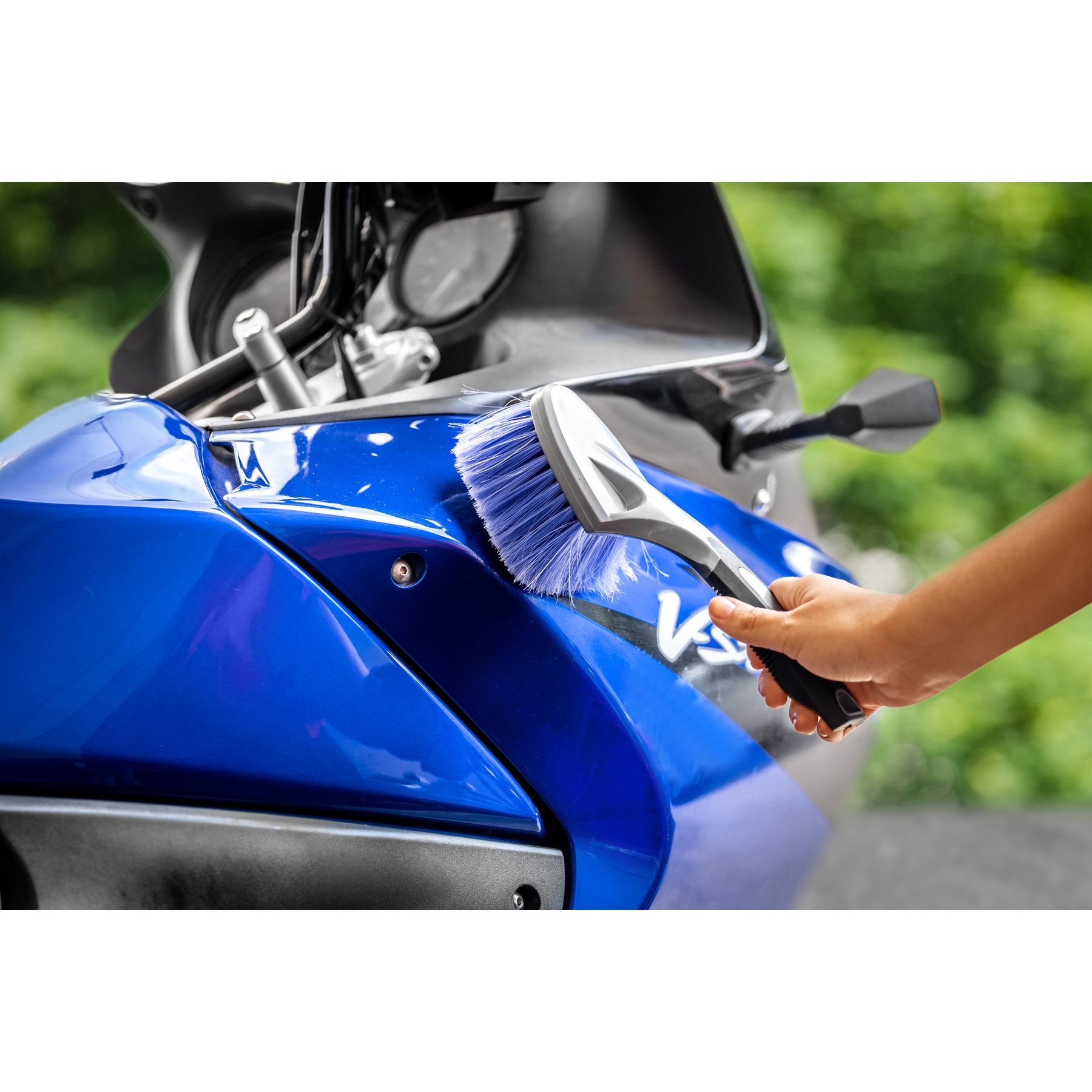 APA Autowaschbürste APA Rundbürste Silver-Bike, 11205, mit gummiertem Griff