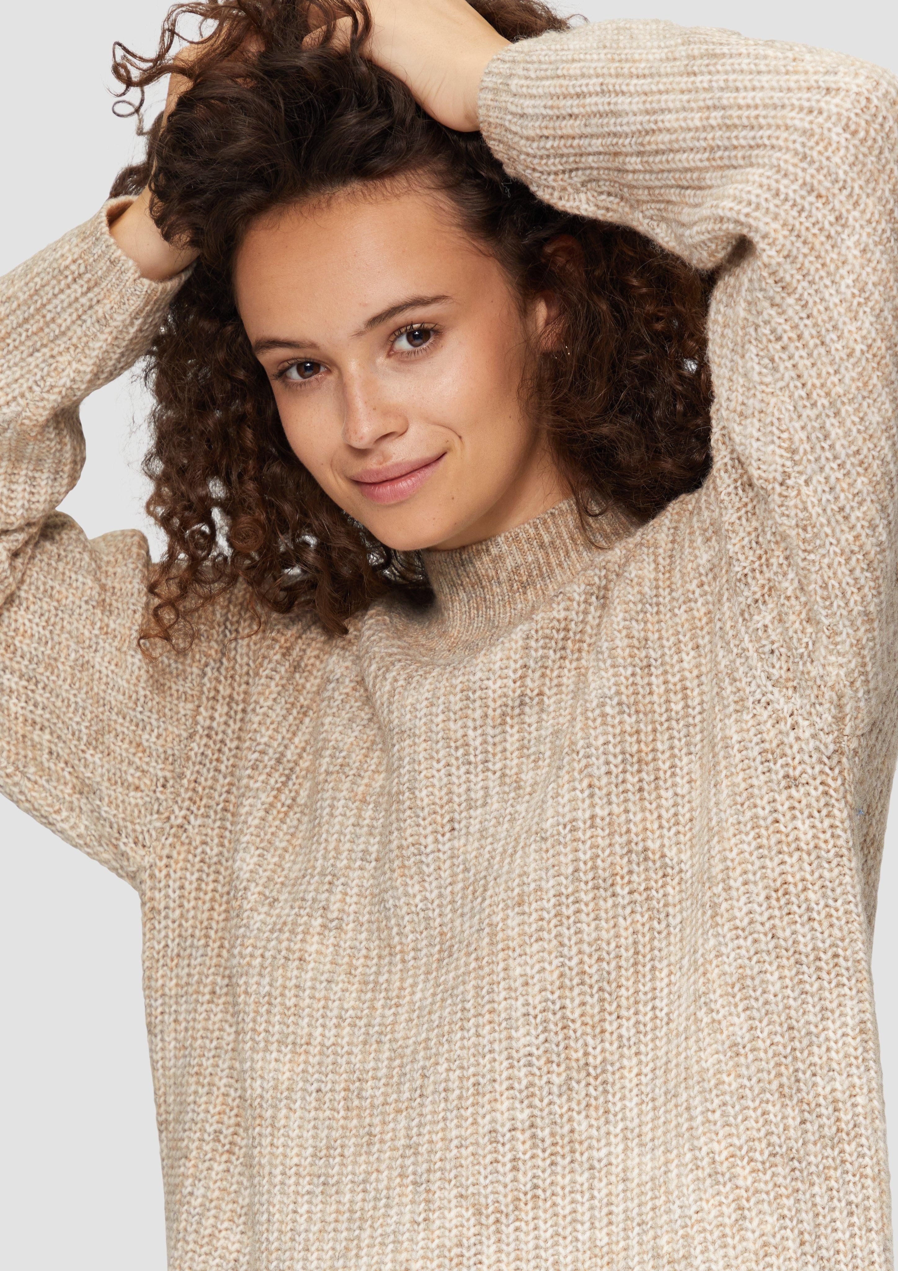 QS Strickpullover Weicher Strickpullover mit Rippstruktur günstig online kaufen