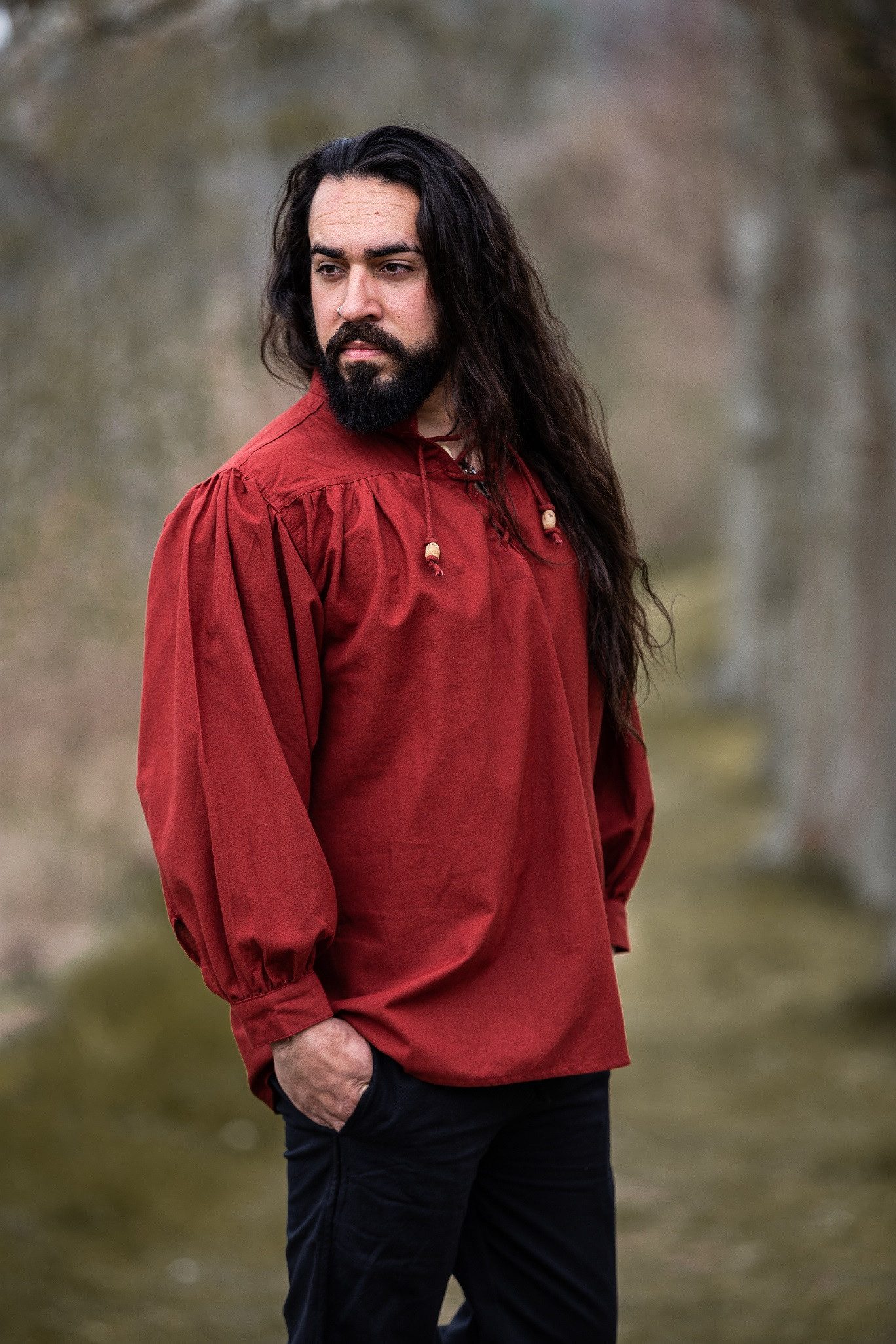 Leonardo Carbone Ritter-Kostüm Stehkragen-Schnürhemd "Friedrich", Legendäre Markenqualität für epische Abenteuer
