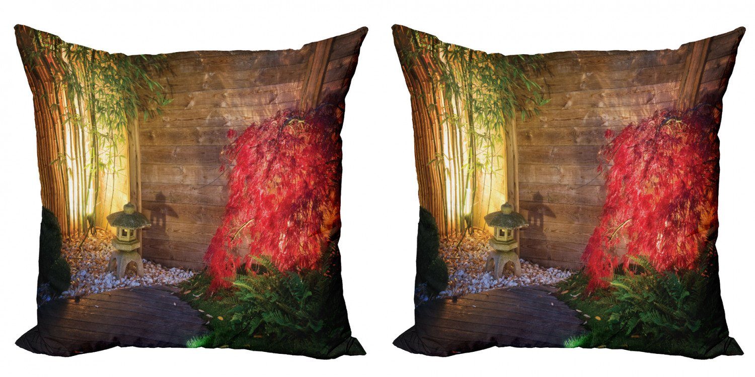 Modern Abakuhaus Garten Digitaldruck, Accent Bambus japanischer Stück), Kissenbezüge Doppelseitiger (2